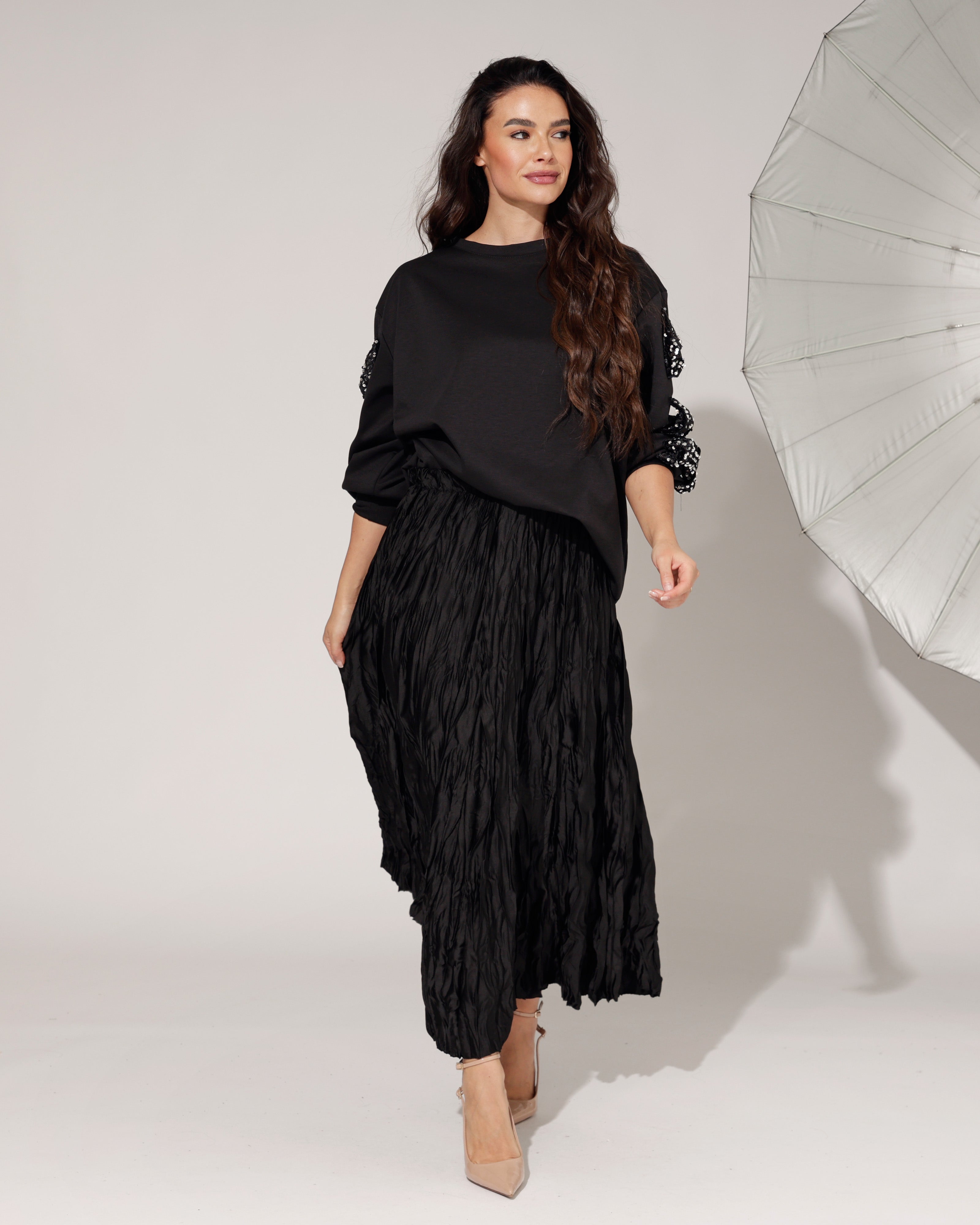 Lange rok Teddie Zwart