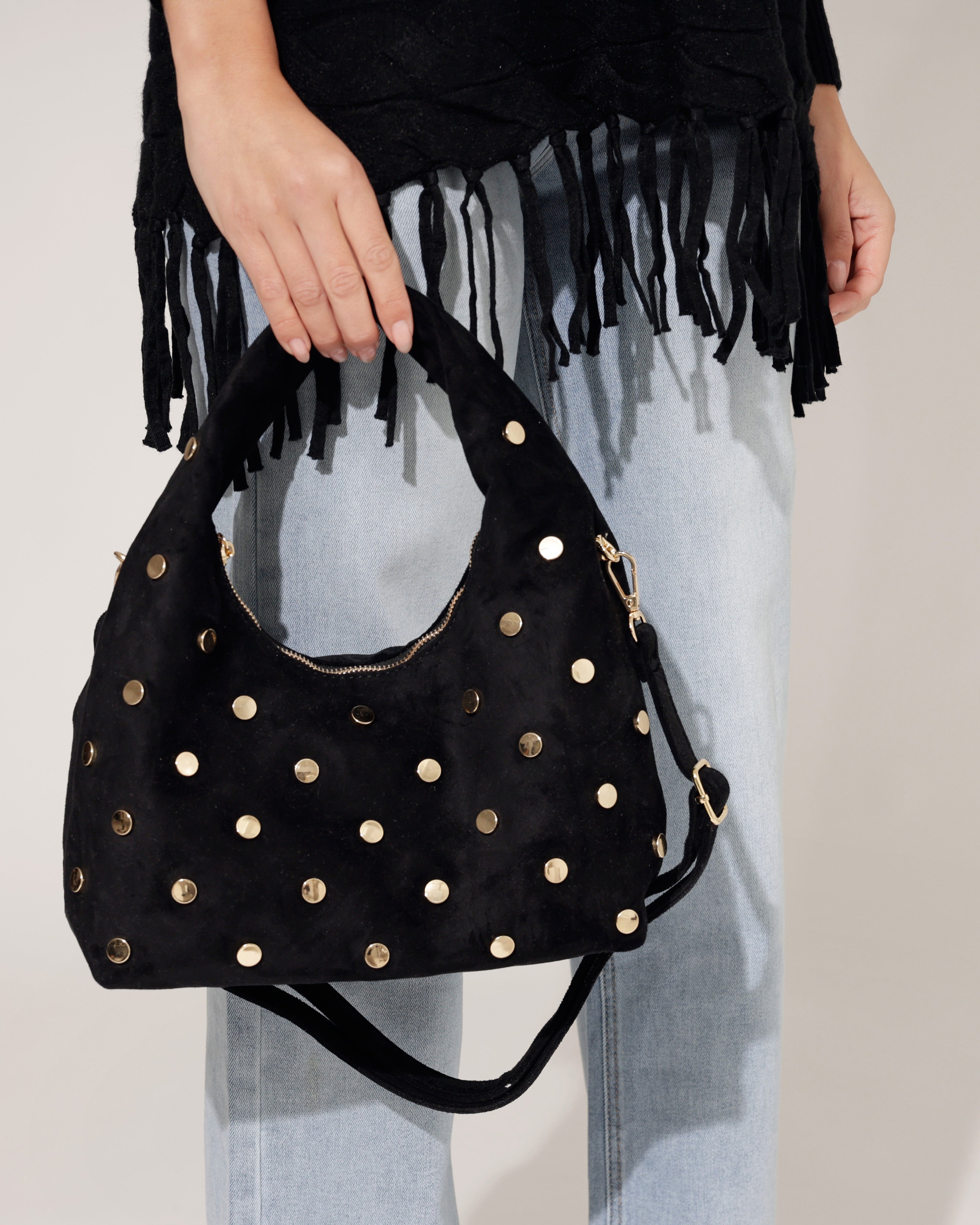 Suede-look Tas Melaniey Zwart