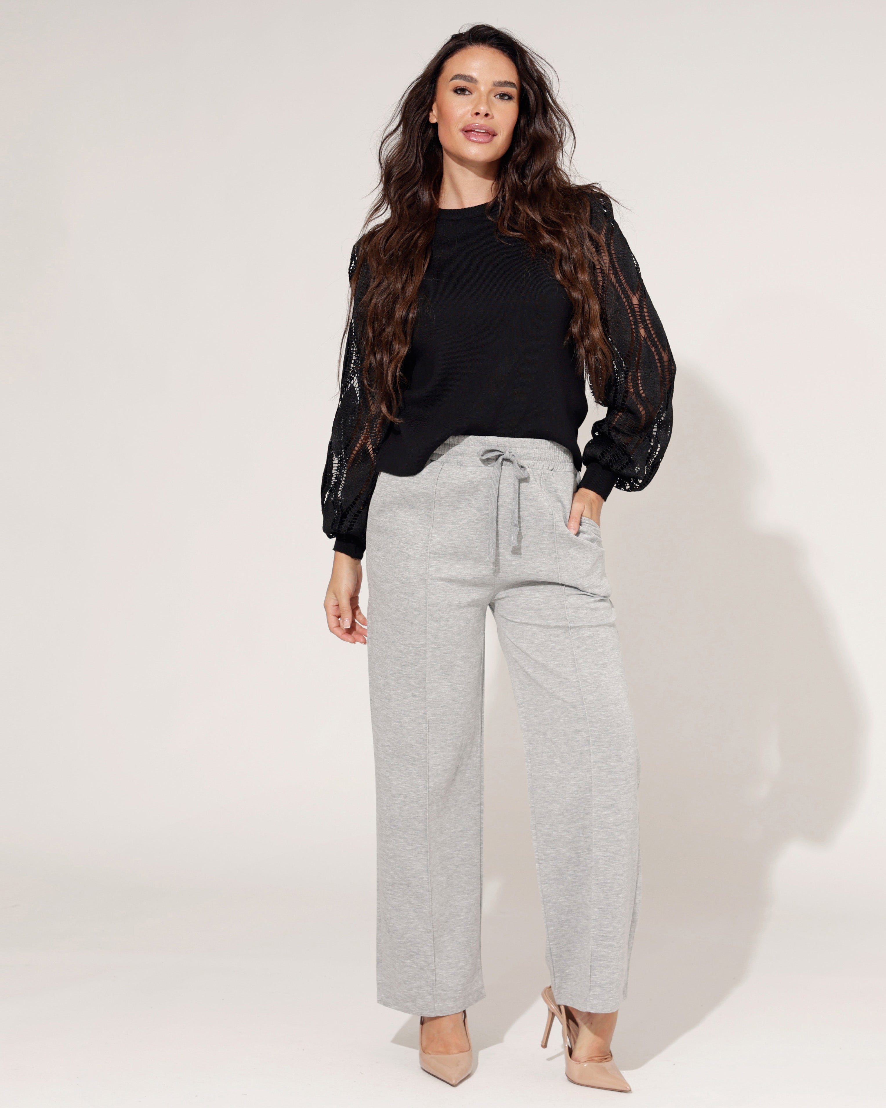 Wijde broek Elisa Grijs