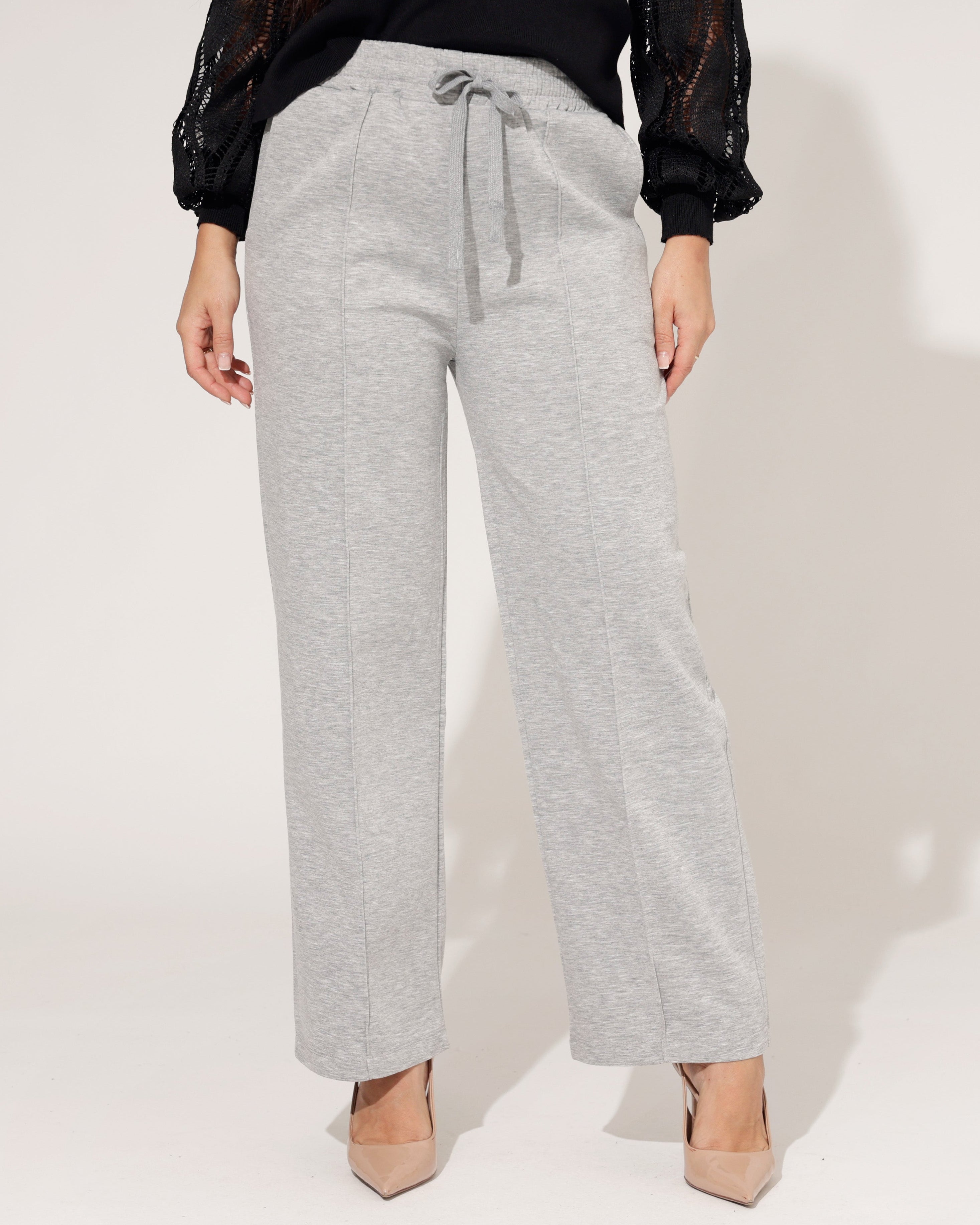 Wide leg broek Elisa Grijs