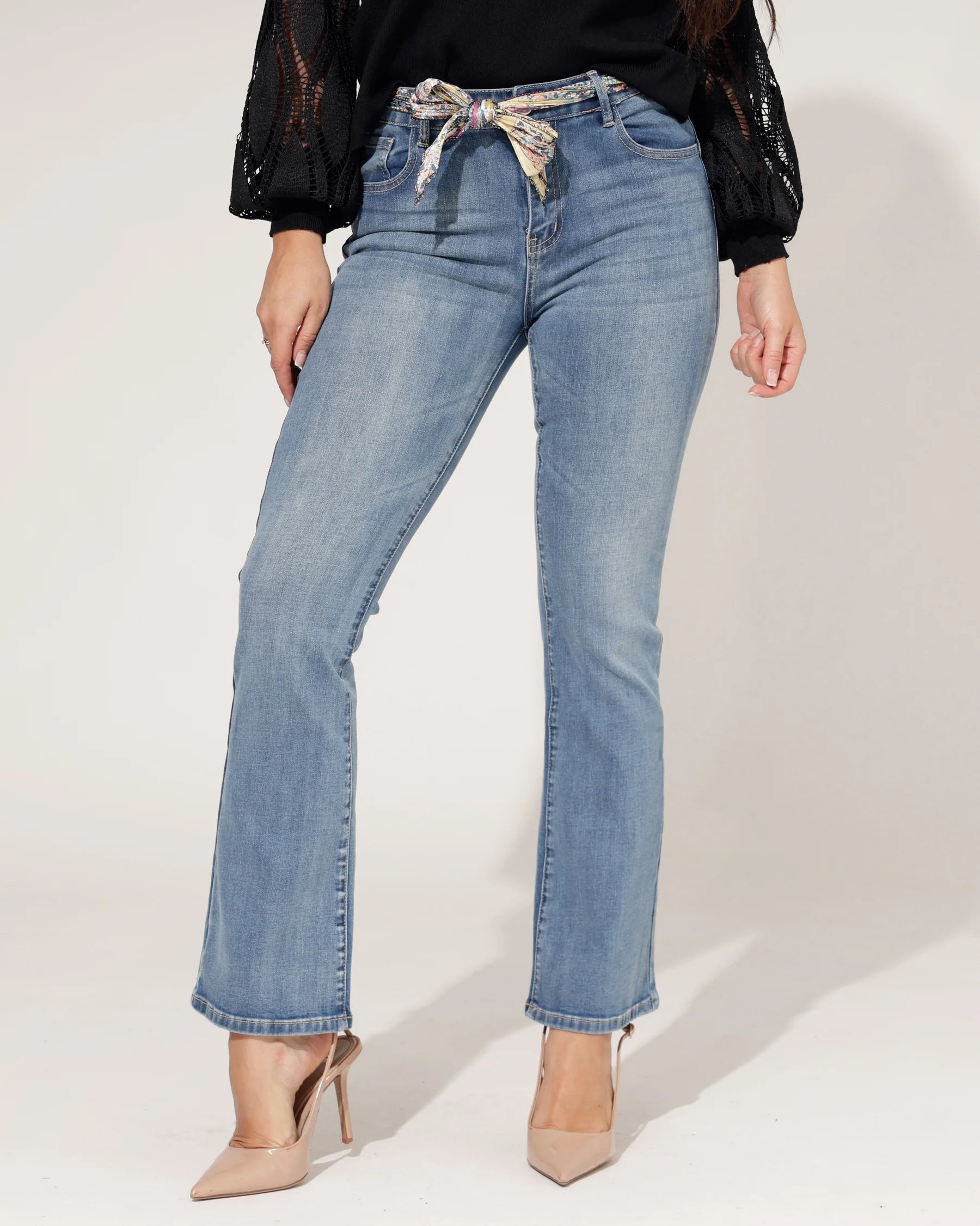 ZAC & ZOE | Flared jeans met sjaaltje Noa-N Blauw