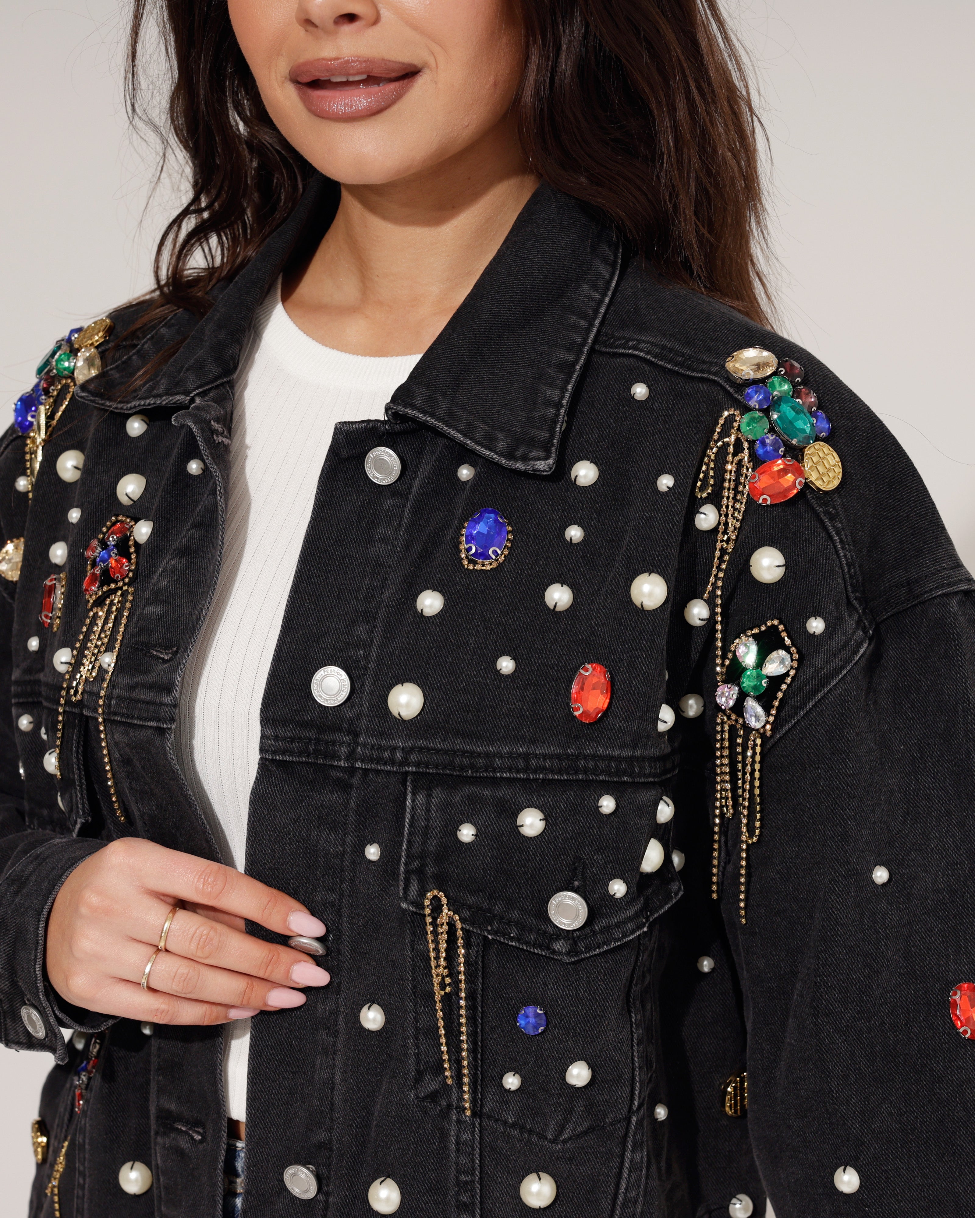 Spijkerjacket Felice Zwart