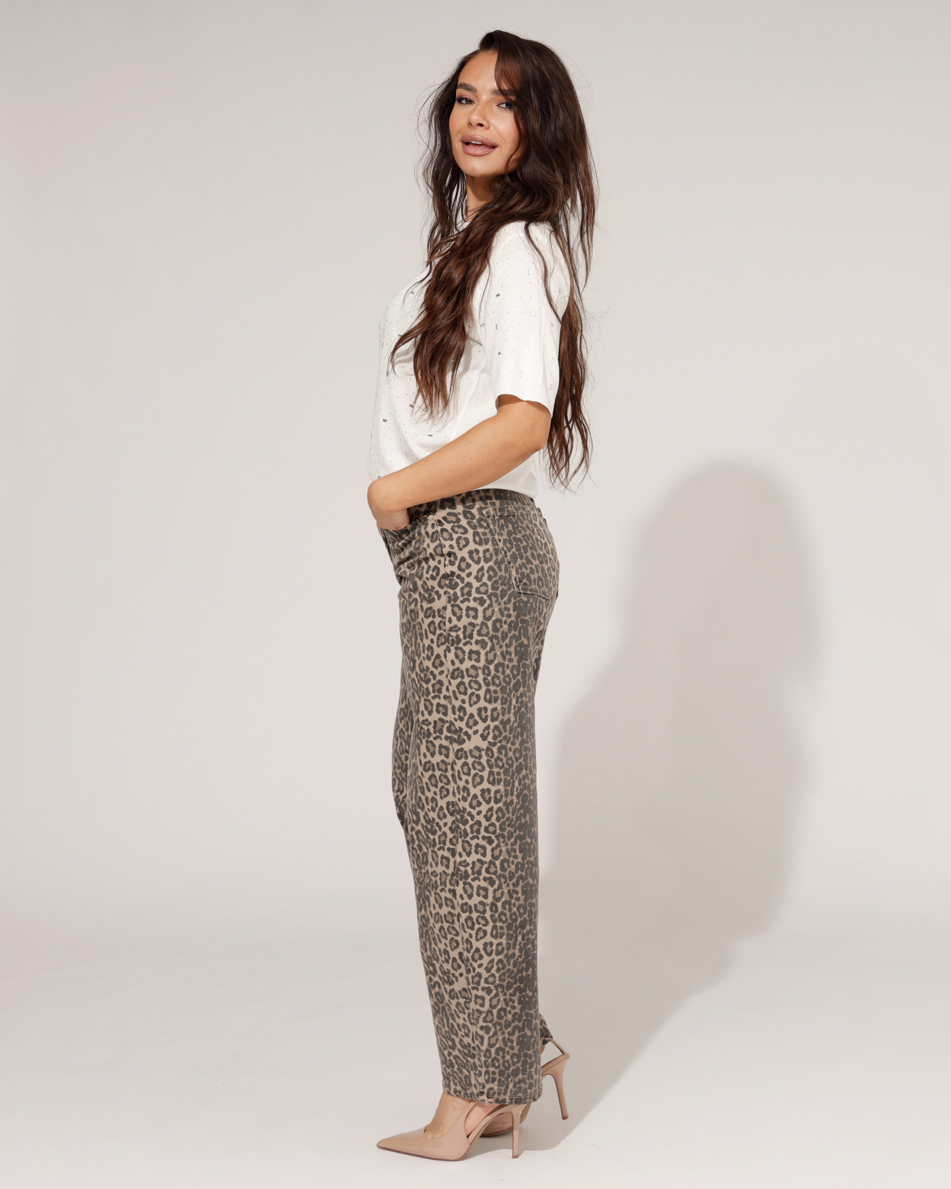 Panter barrel jeans dames Laulia full length - zijkant