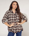 Geruite blouse Romy Donkerbruin