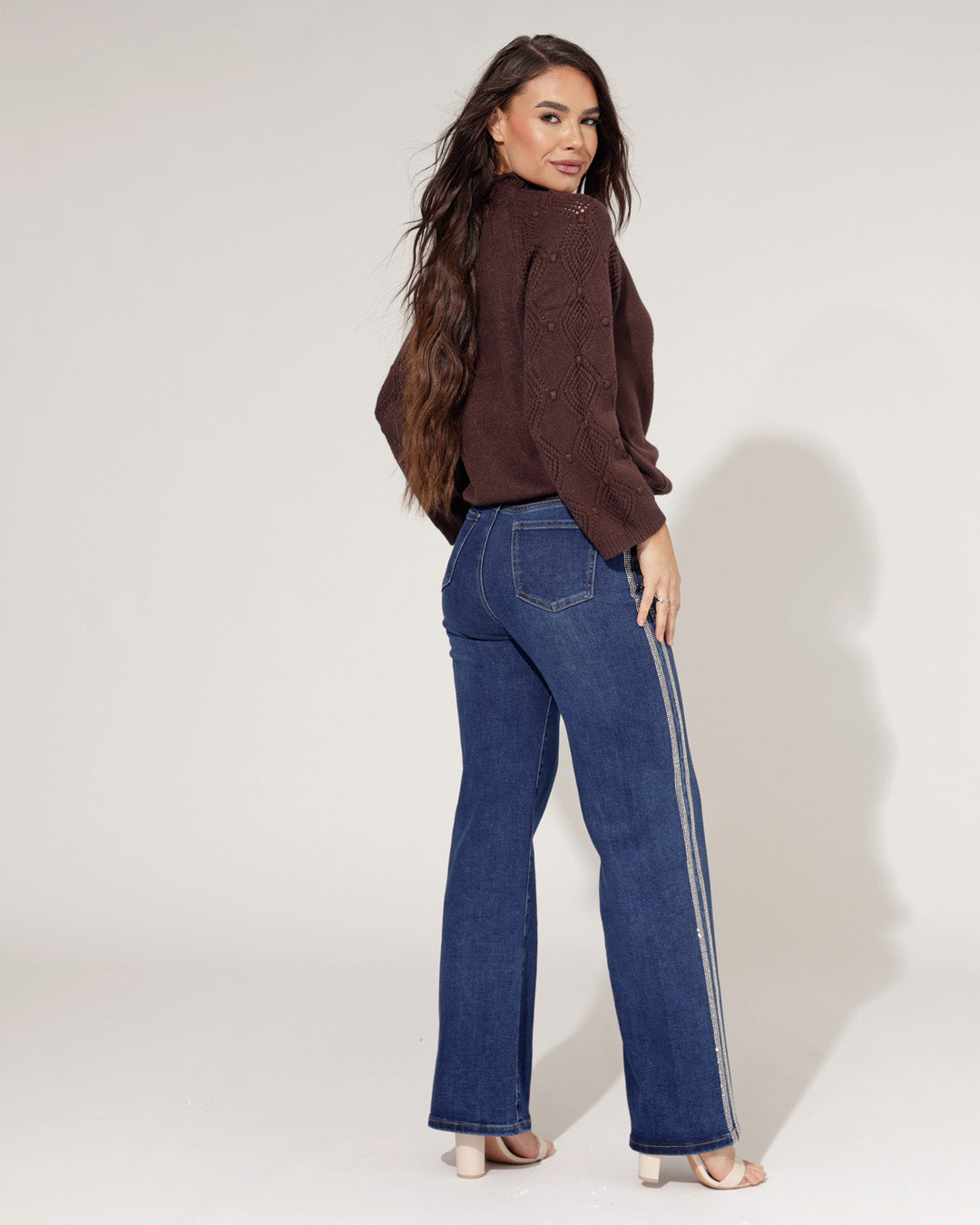 Goodies | Wide leg jeans Kaya Donkerblauw