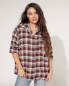 Geruite blouse Romy Bordeaux