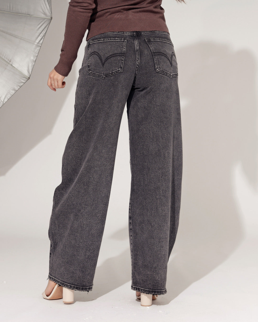 Queen Hearts | Barrel jeans Lovely Zwart