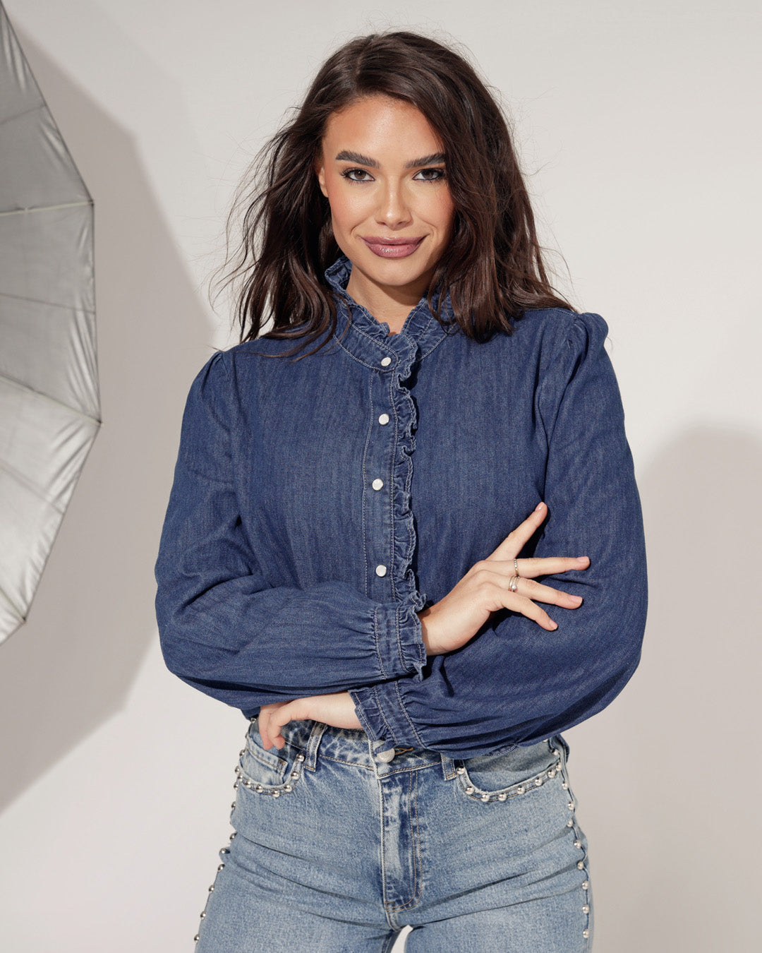 Spijkerblouse Maris Blauw