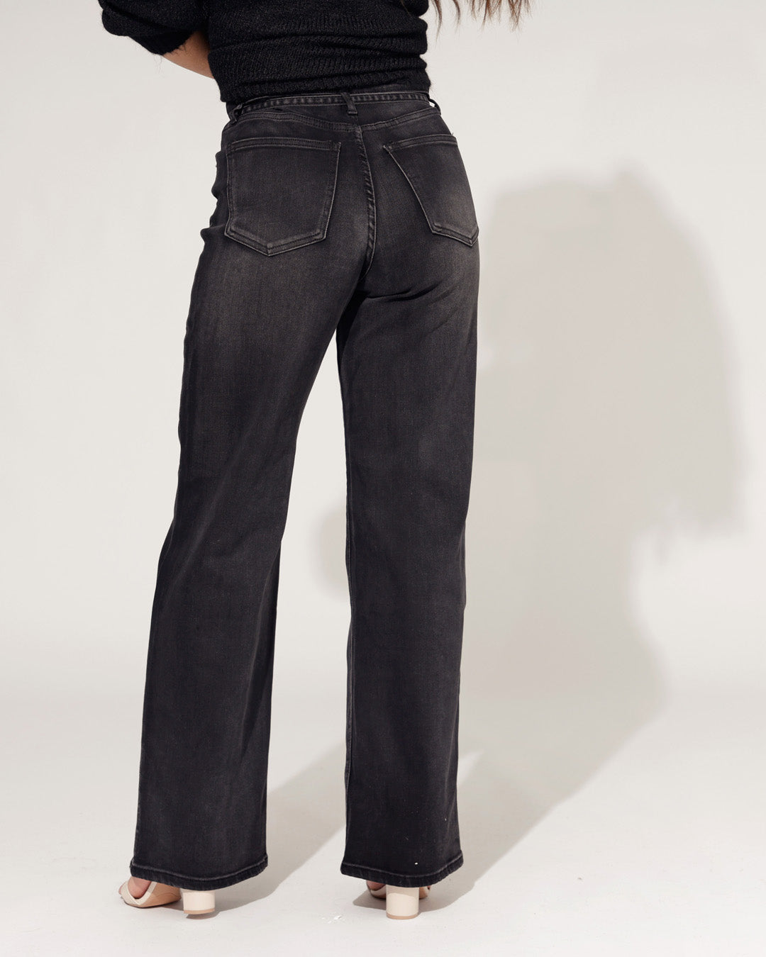 Laulia | Straight jeans Loua-3 Donkergrijs