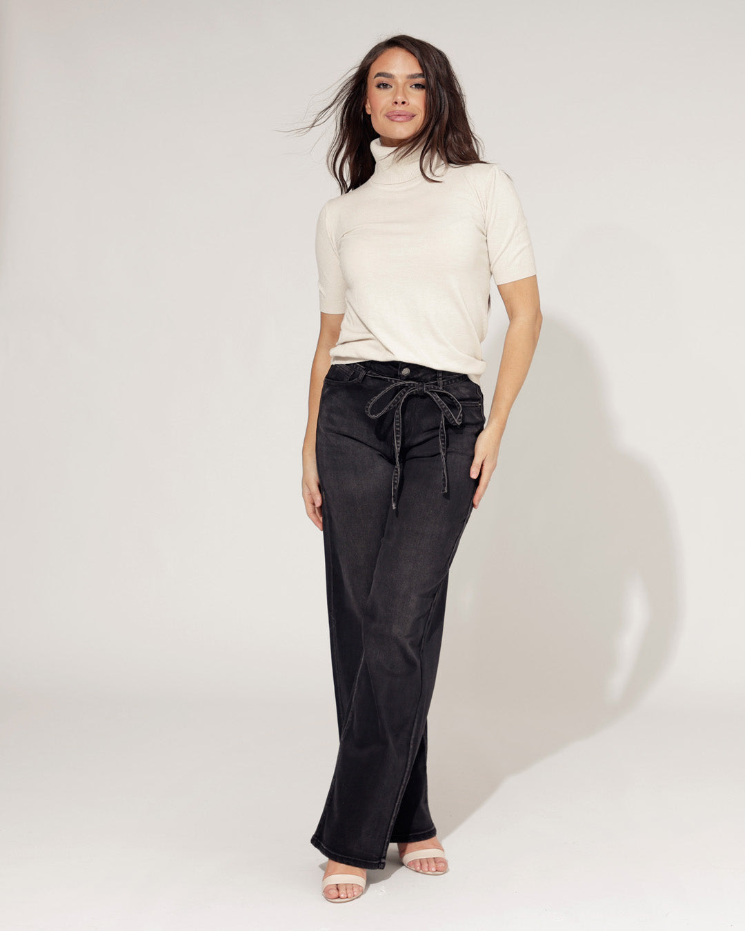 Laulia | Straight jeans Loua-3 Donkergrijs