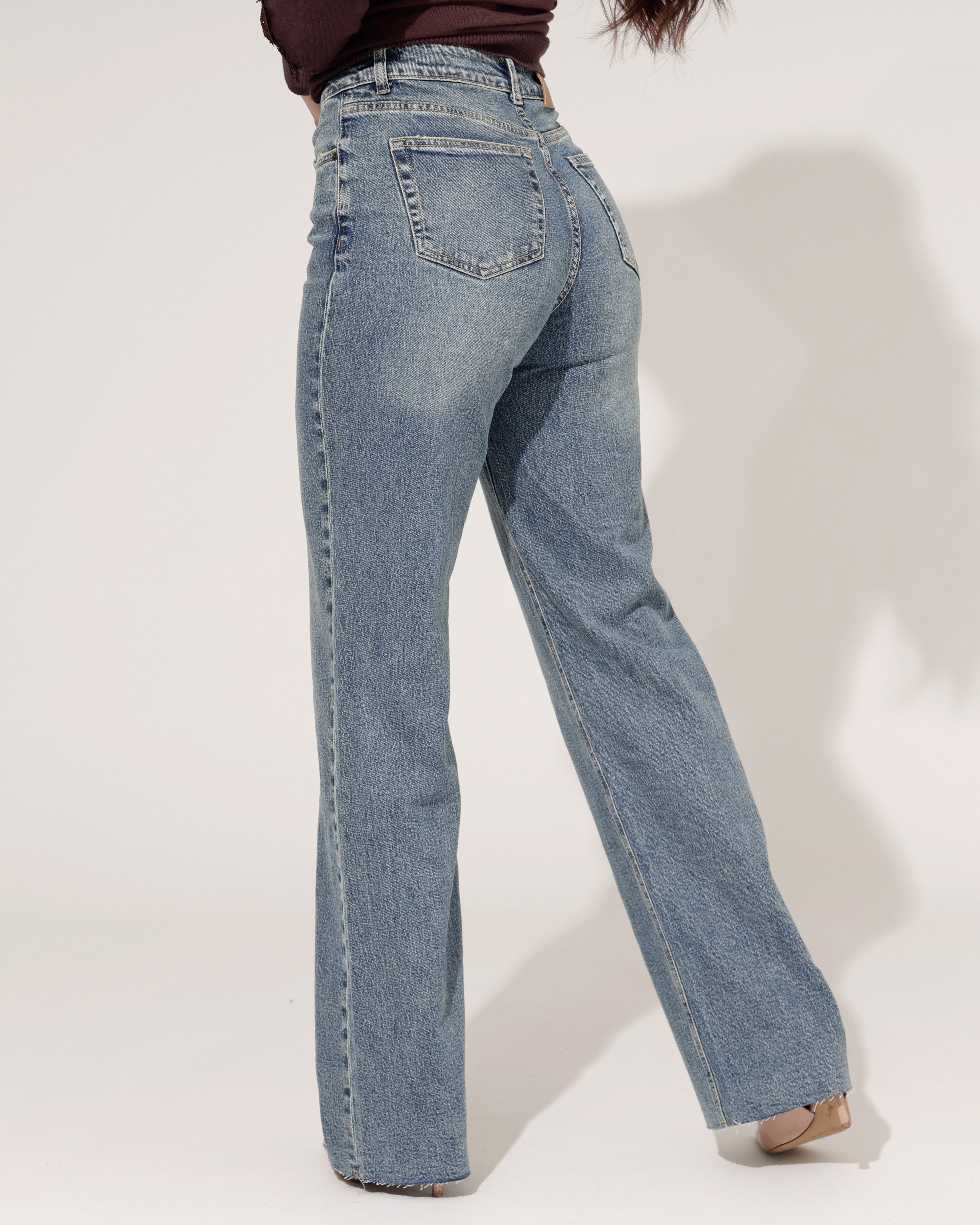 Queen Hearts | Wide leg jeans Nina-21 Donkerblauw