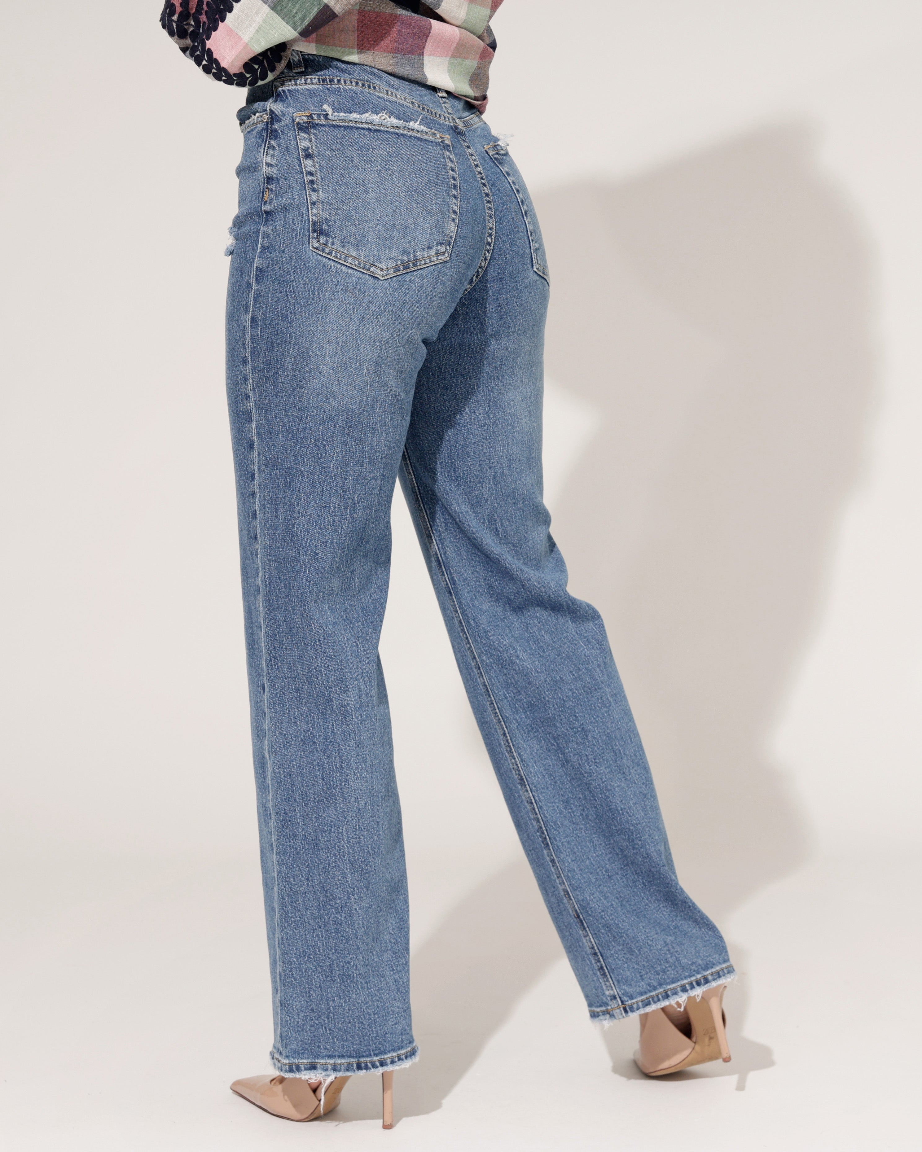 Queen Hearts | Wide leg jeans Jinney Donkerblauw