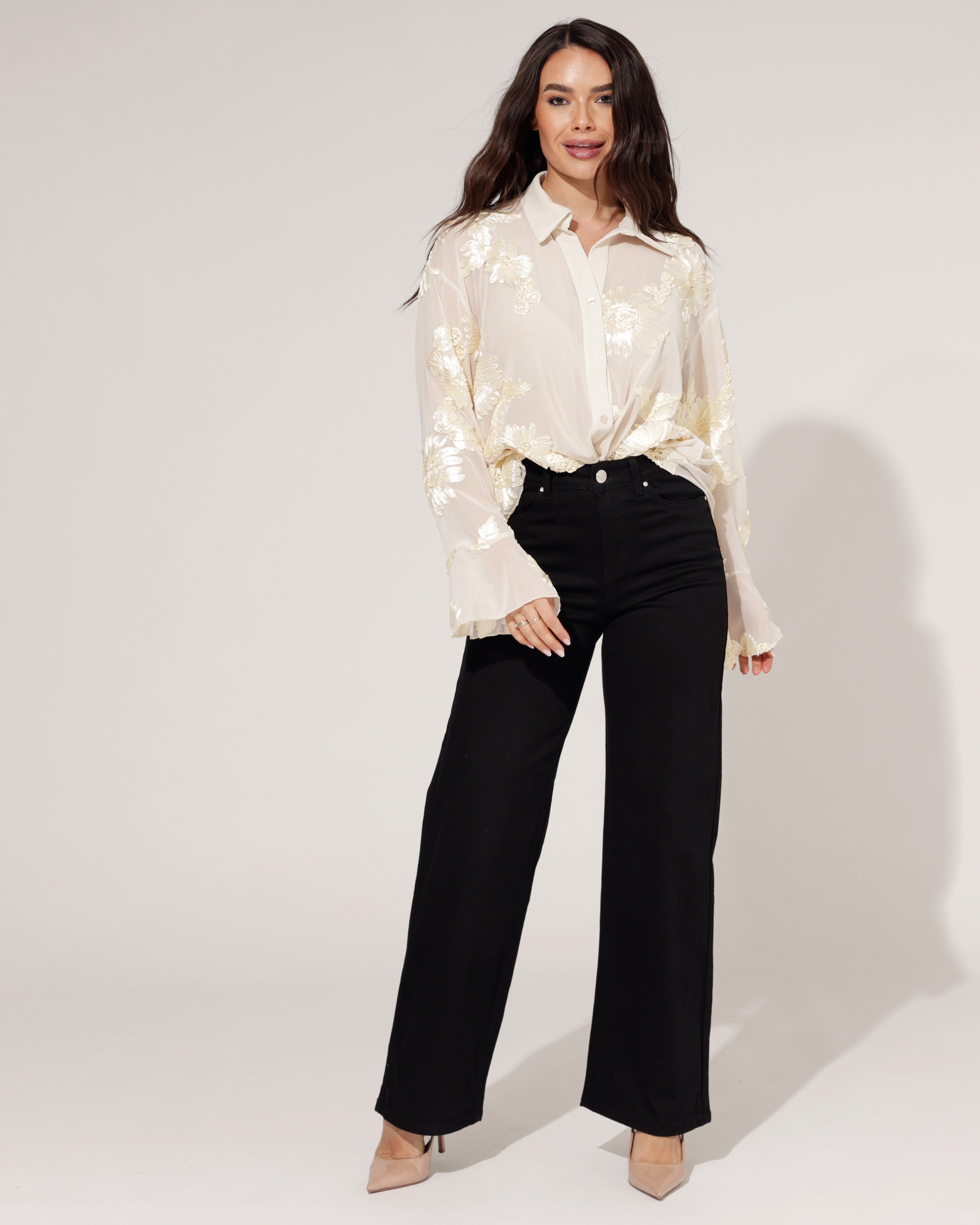 Goodies | Wide leg jeans Es-1 Zwart