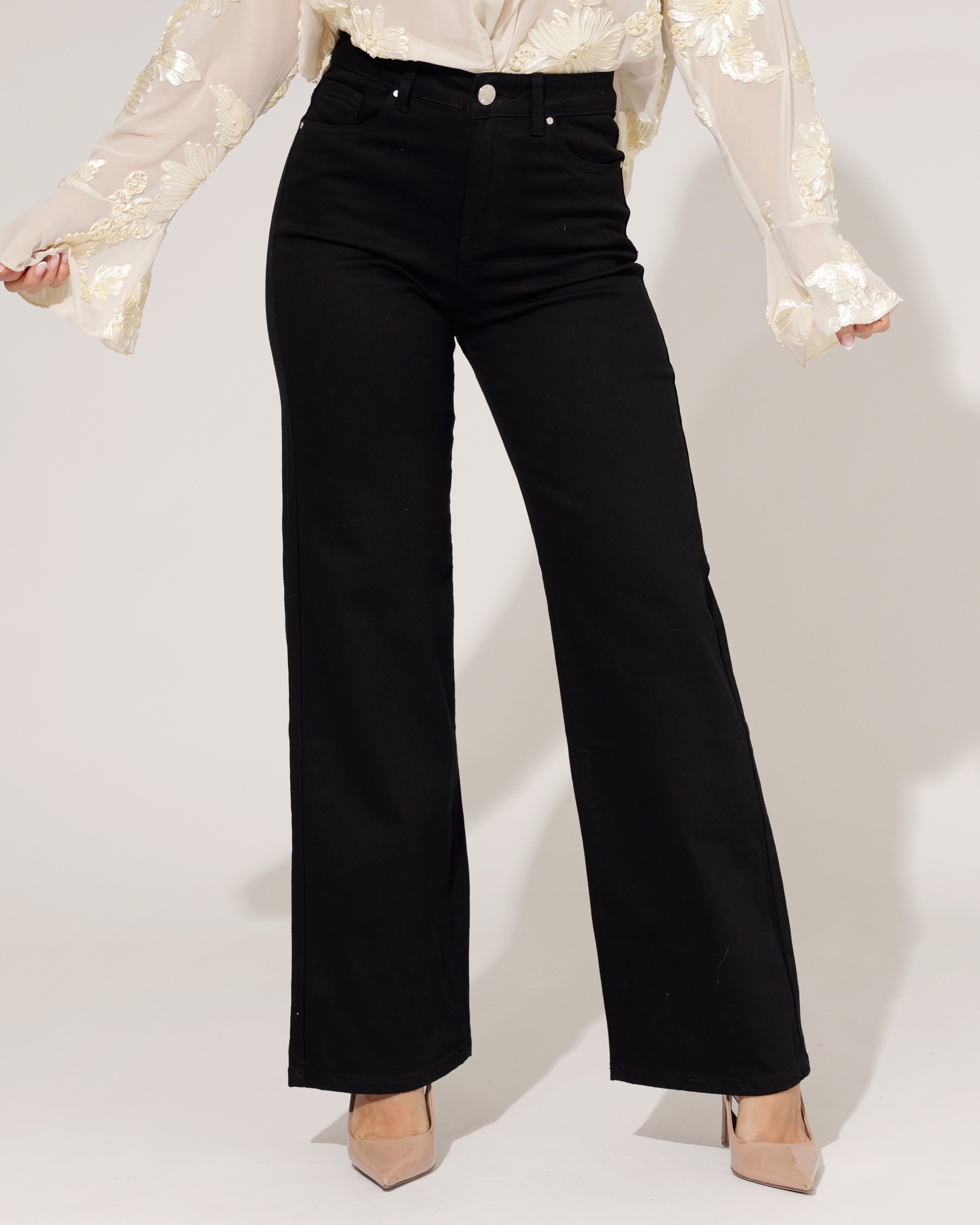 Goodies | Wide leg jeans Es-1 Zwart