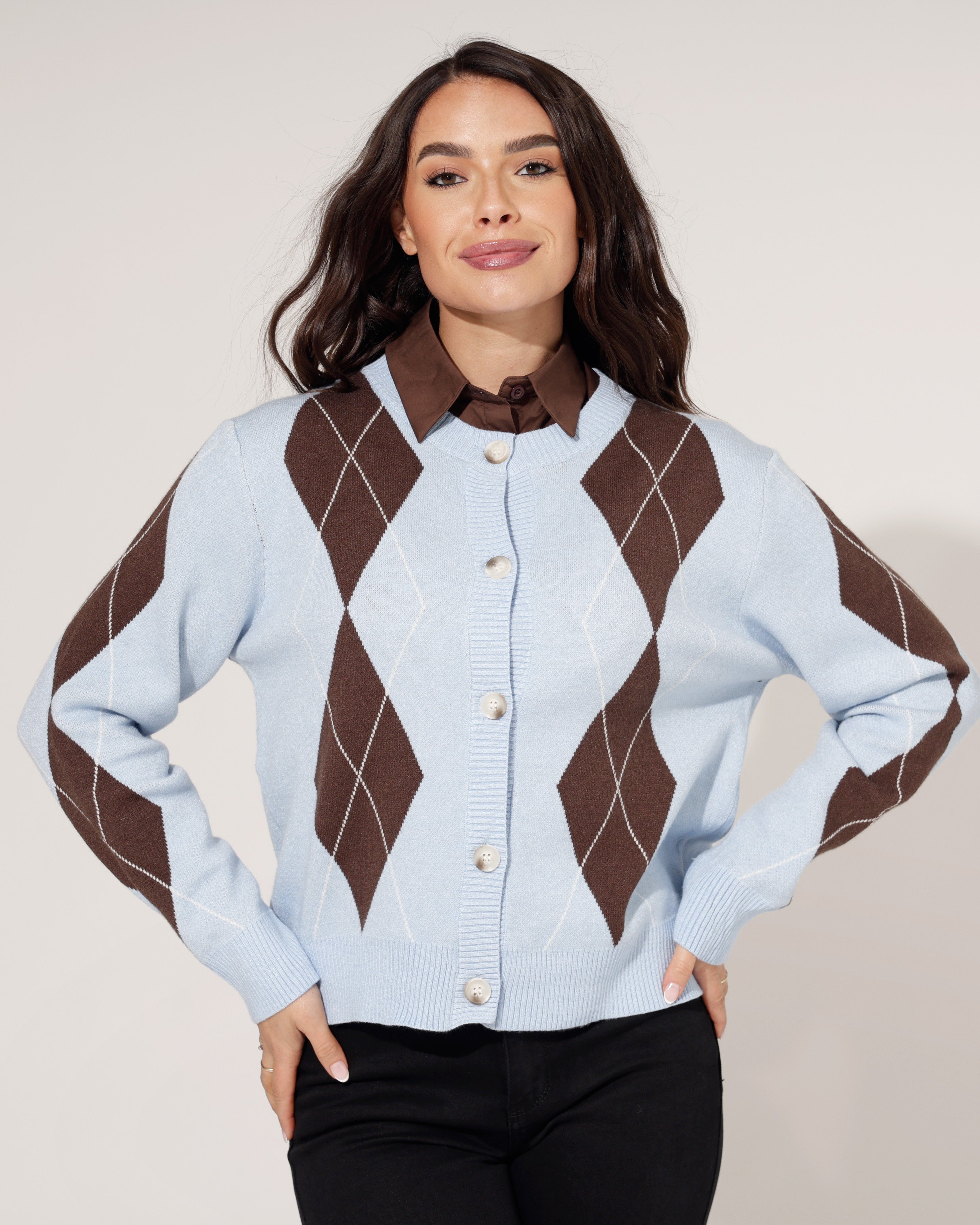 Blouse kraagje Kasey Bruin
