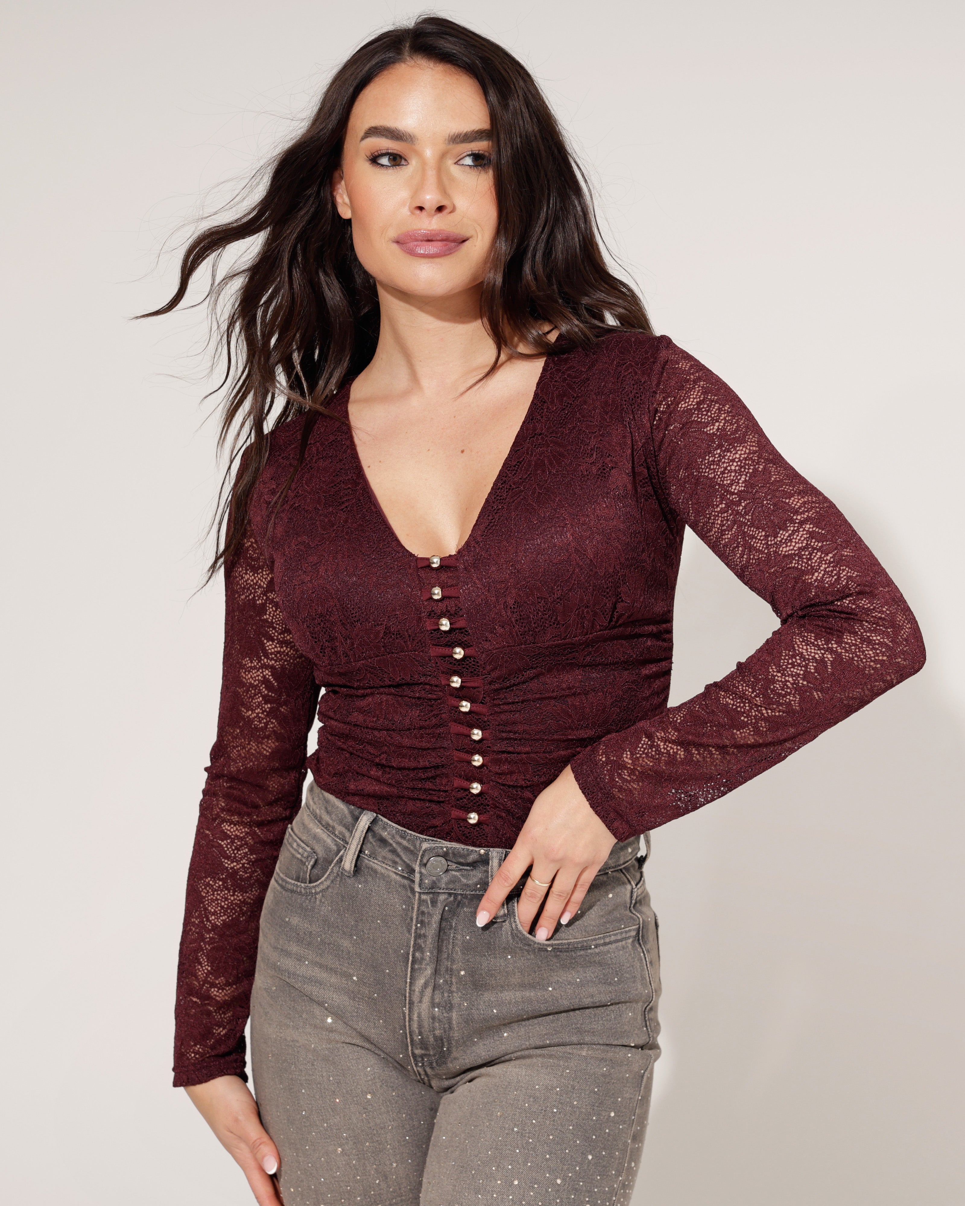 Kanten body Gina Bordeaux