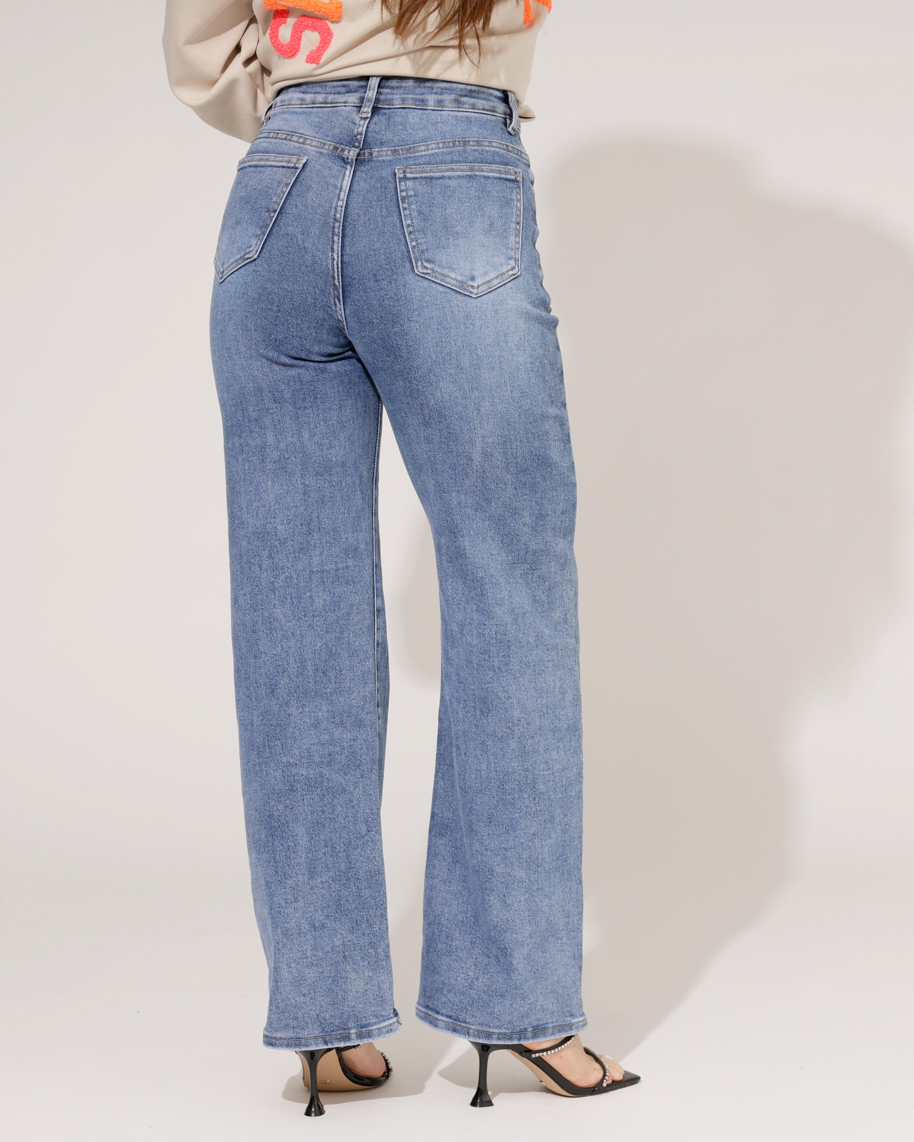 Hello Miss | Wide leg jeans Jamie-15 Blauw
