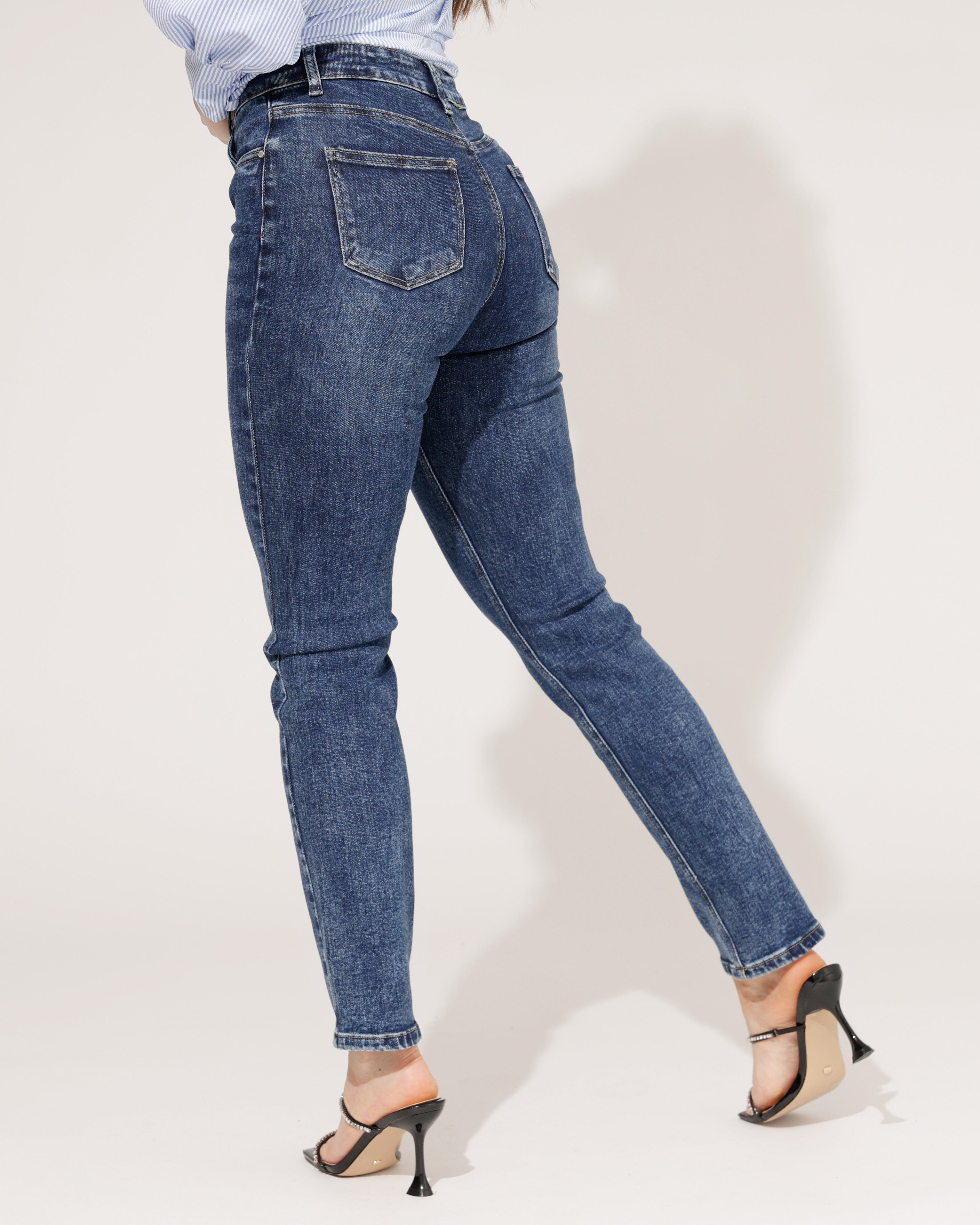 Goodies | Mom jeans Cee Donkerblauw