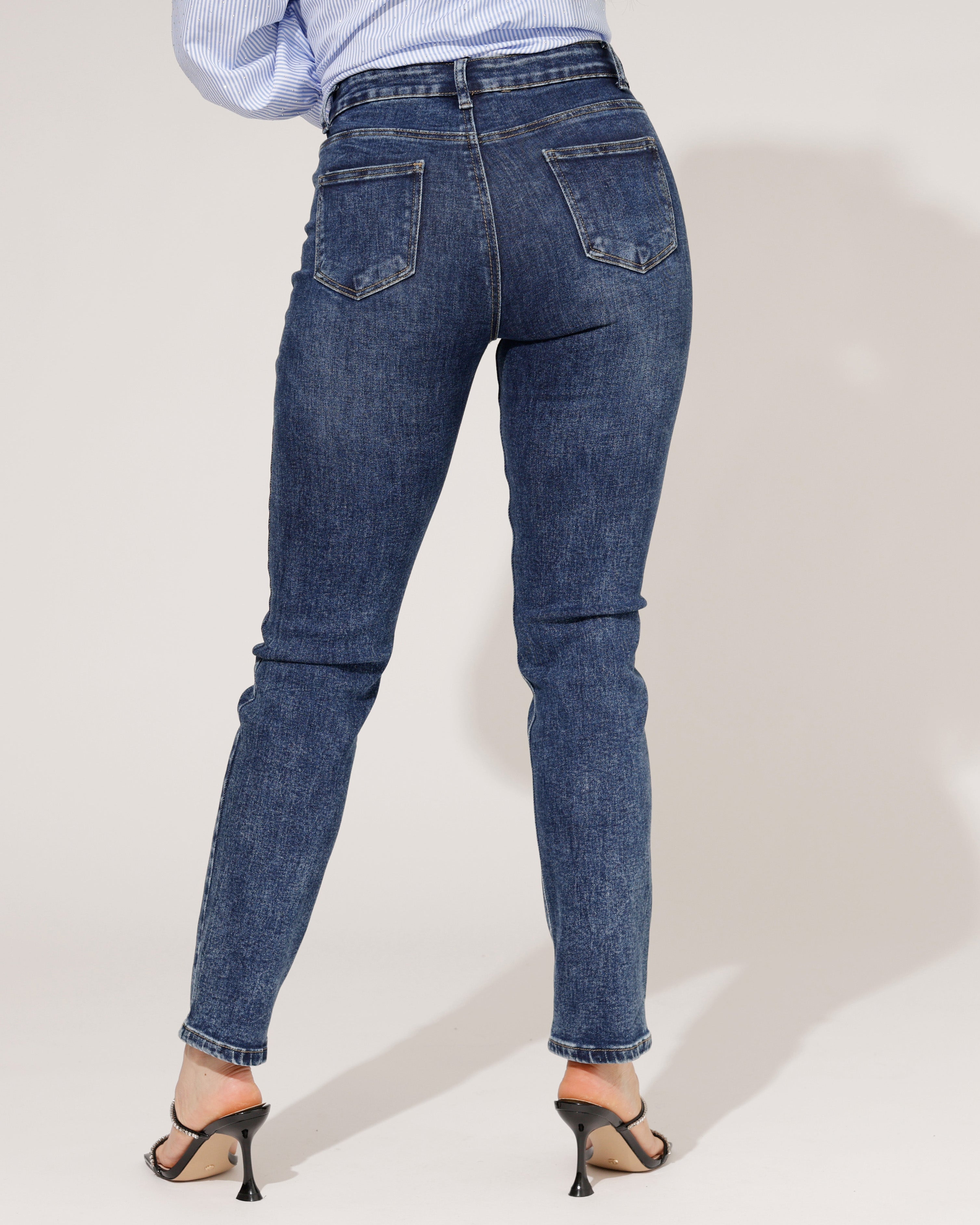 Goodies | Mom jeans Cee Donkerblauw
