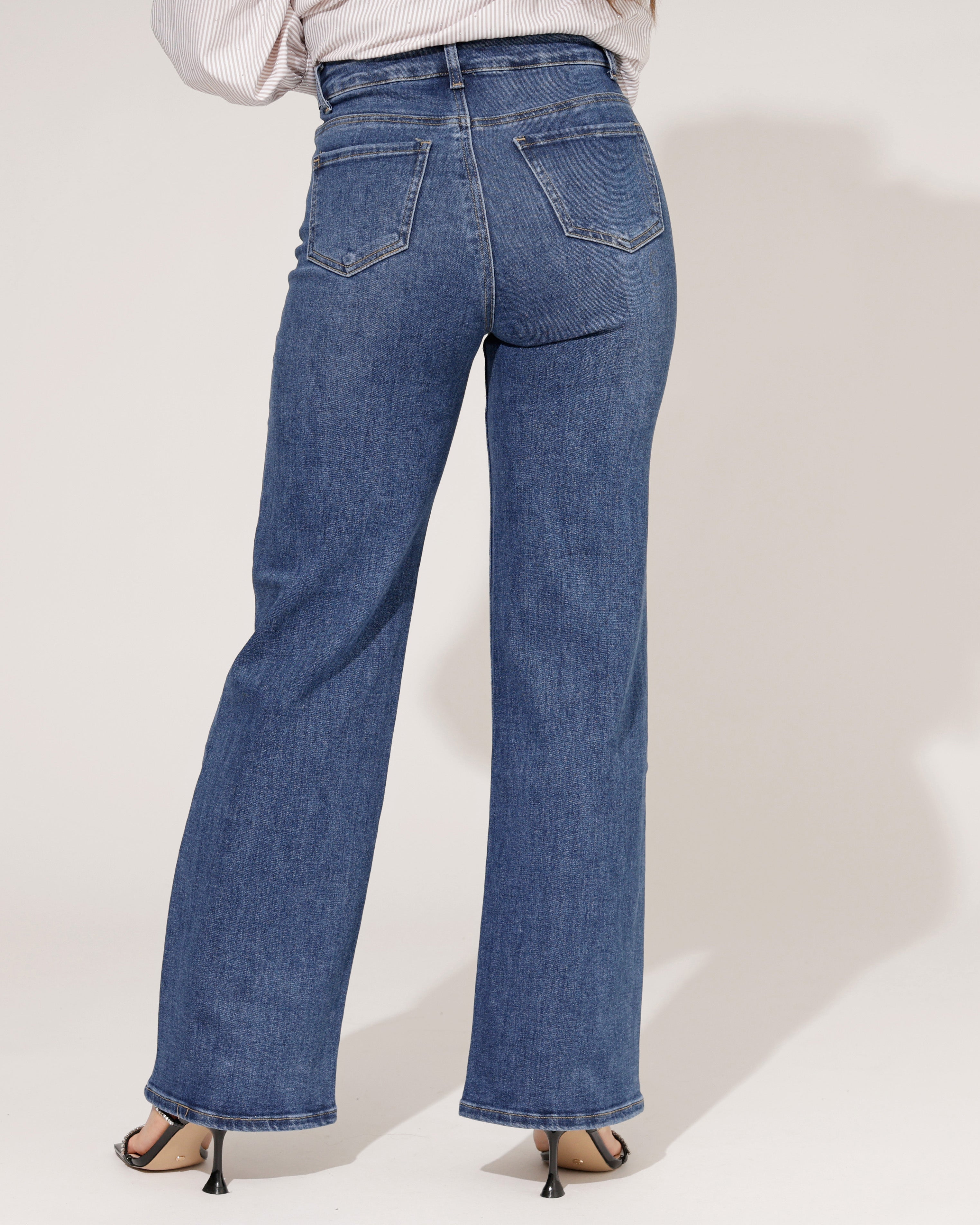 Goodies | Wide leg jeans Savvy Donkerblauw