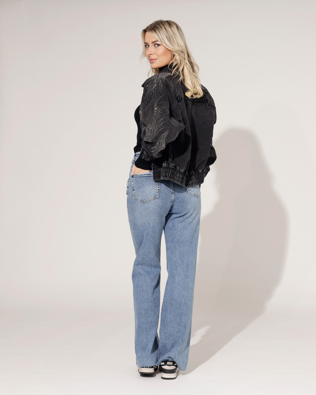 Queen Hearts | Wide leg jeans Nina-9 Donkerblauw