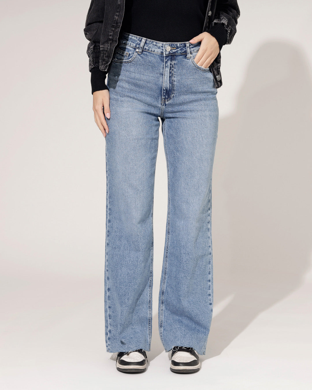 Queen Hearts | Wide leg jeans Nina-9 Donkerblauw