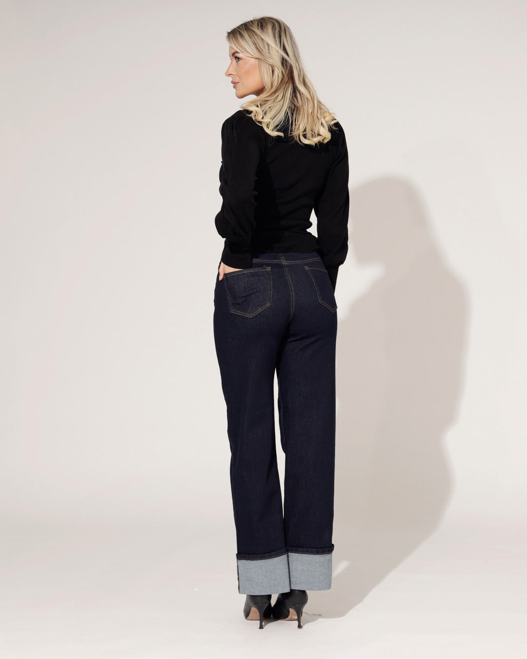 Goodies | Wide leg jeans Betty Donkerblauw