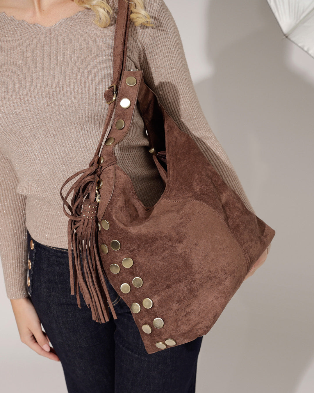 Suede Tas Temmie Bruin