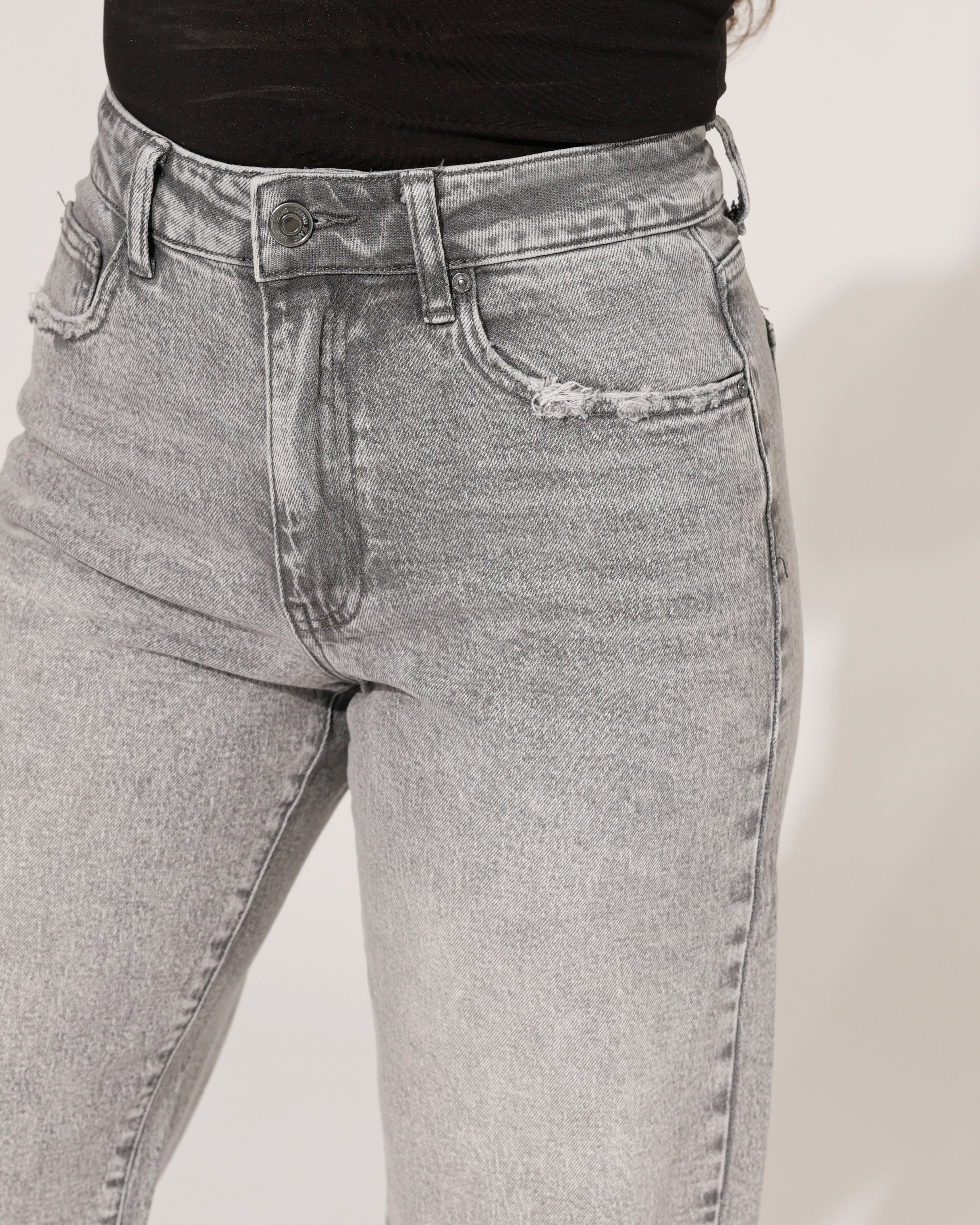 Queen Hearts | Barrel jeans Yazz-7 Grijs