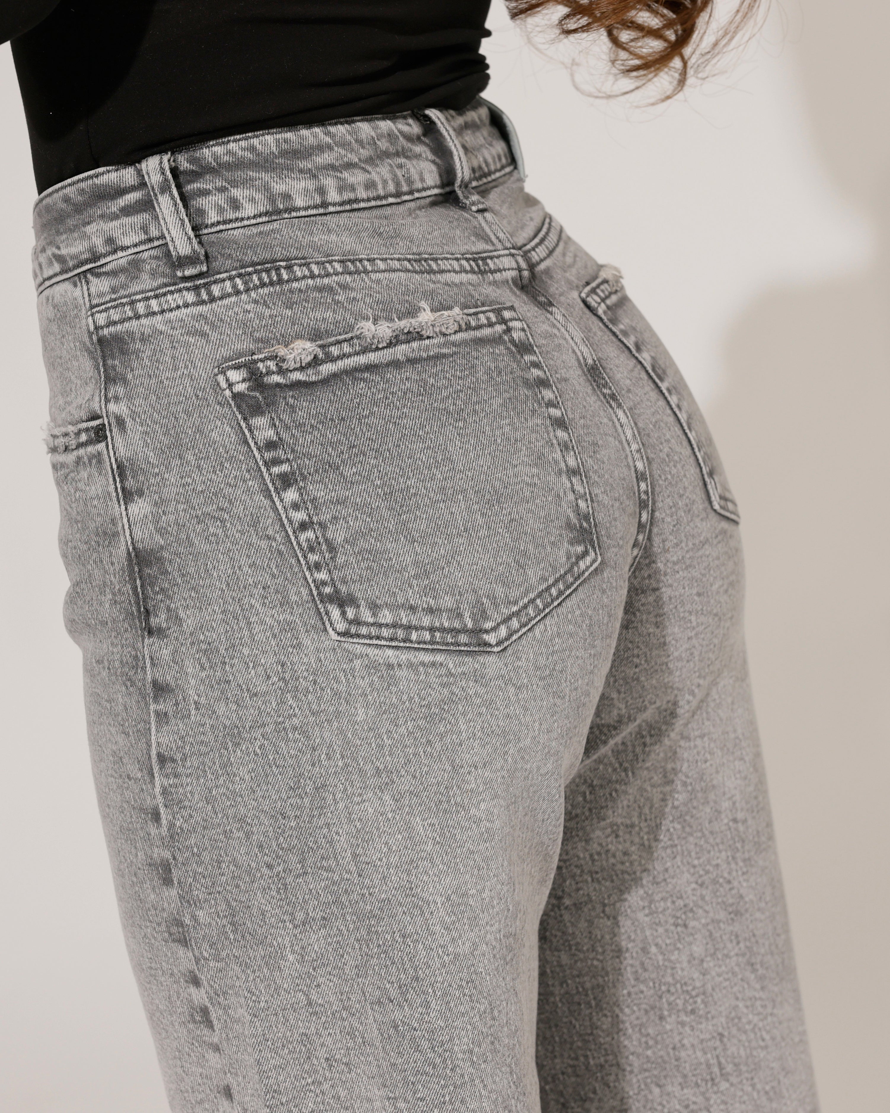 Queen Hearts | Barrel jeans Yazz-7 Grijs