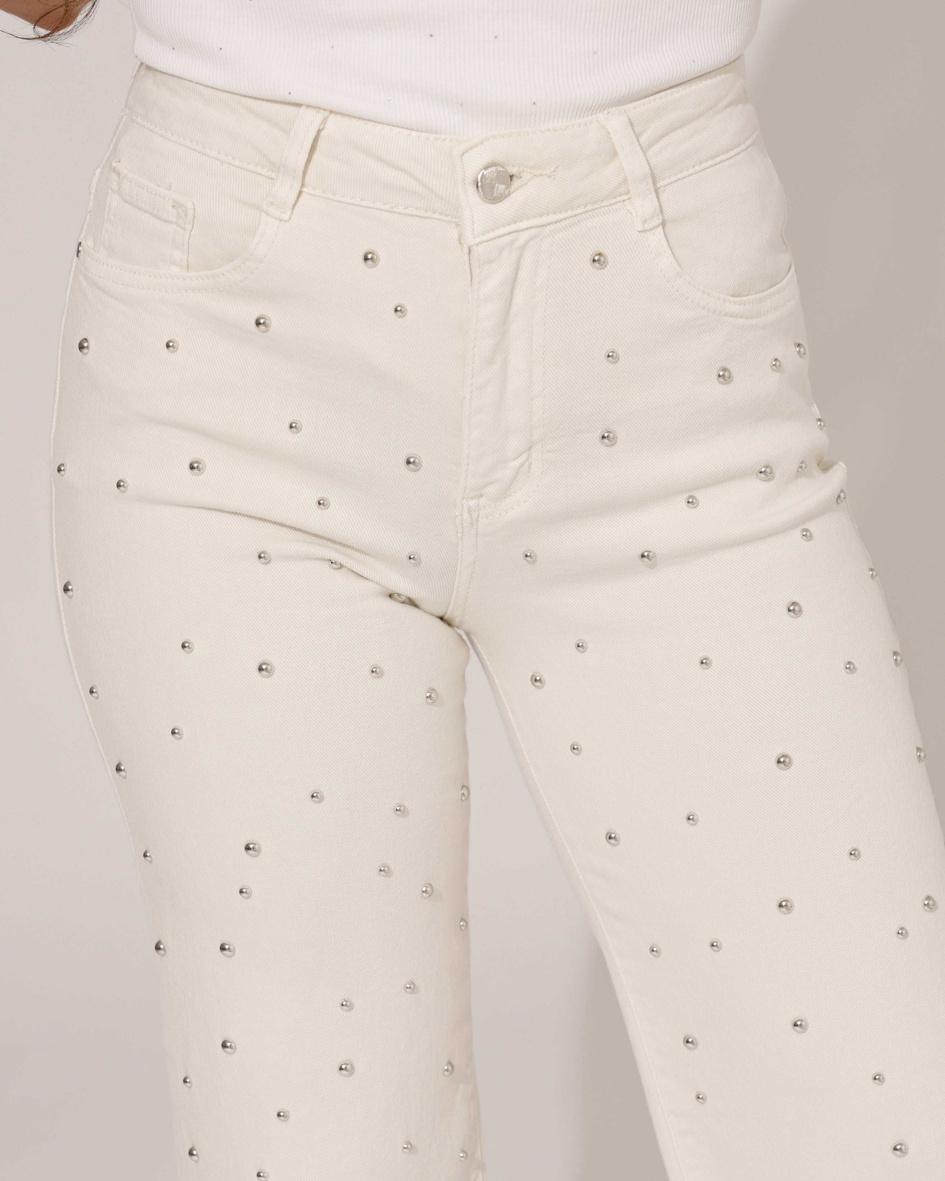 Folyrose | Wide leg jeans Nola-C Beige