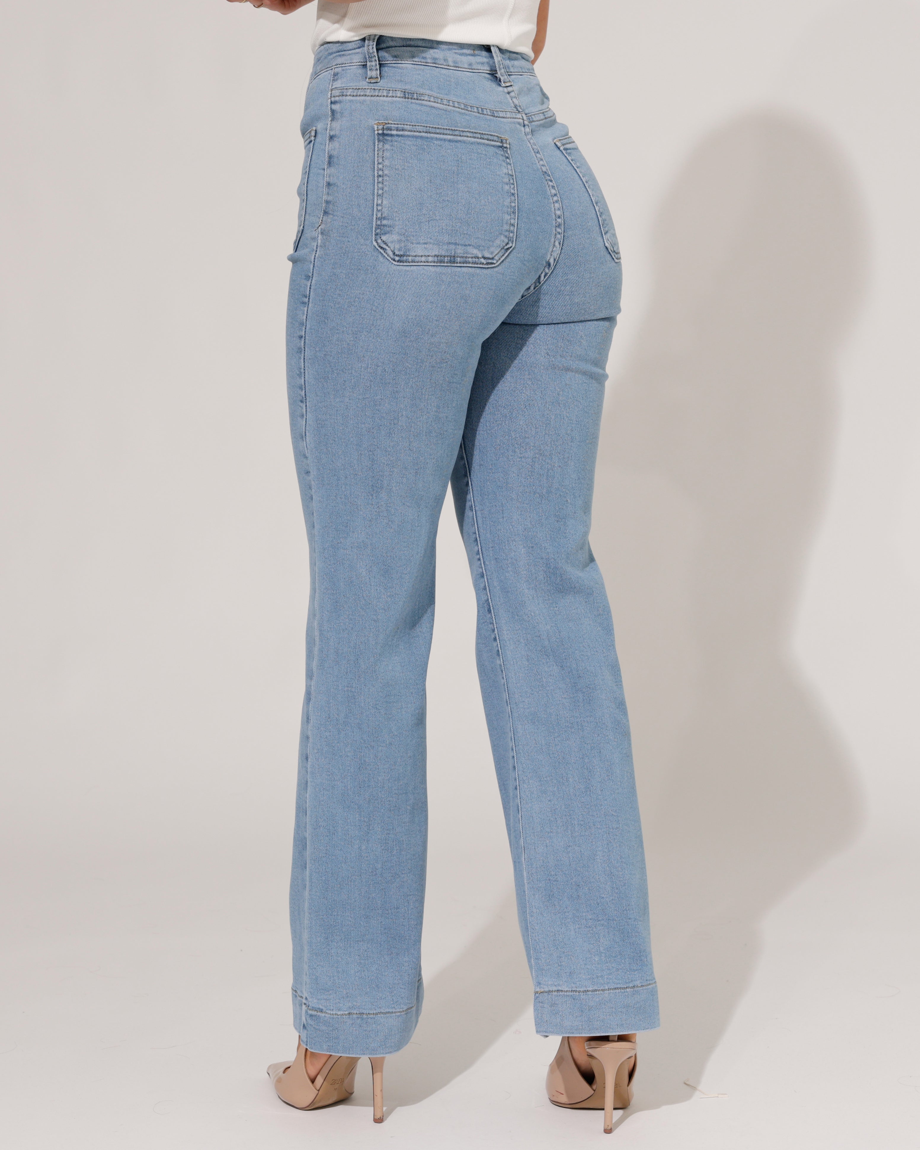 Folyrose | Wide leg jeans Jana-R Blauw