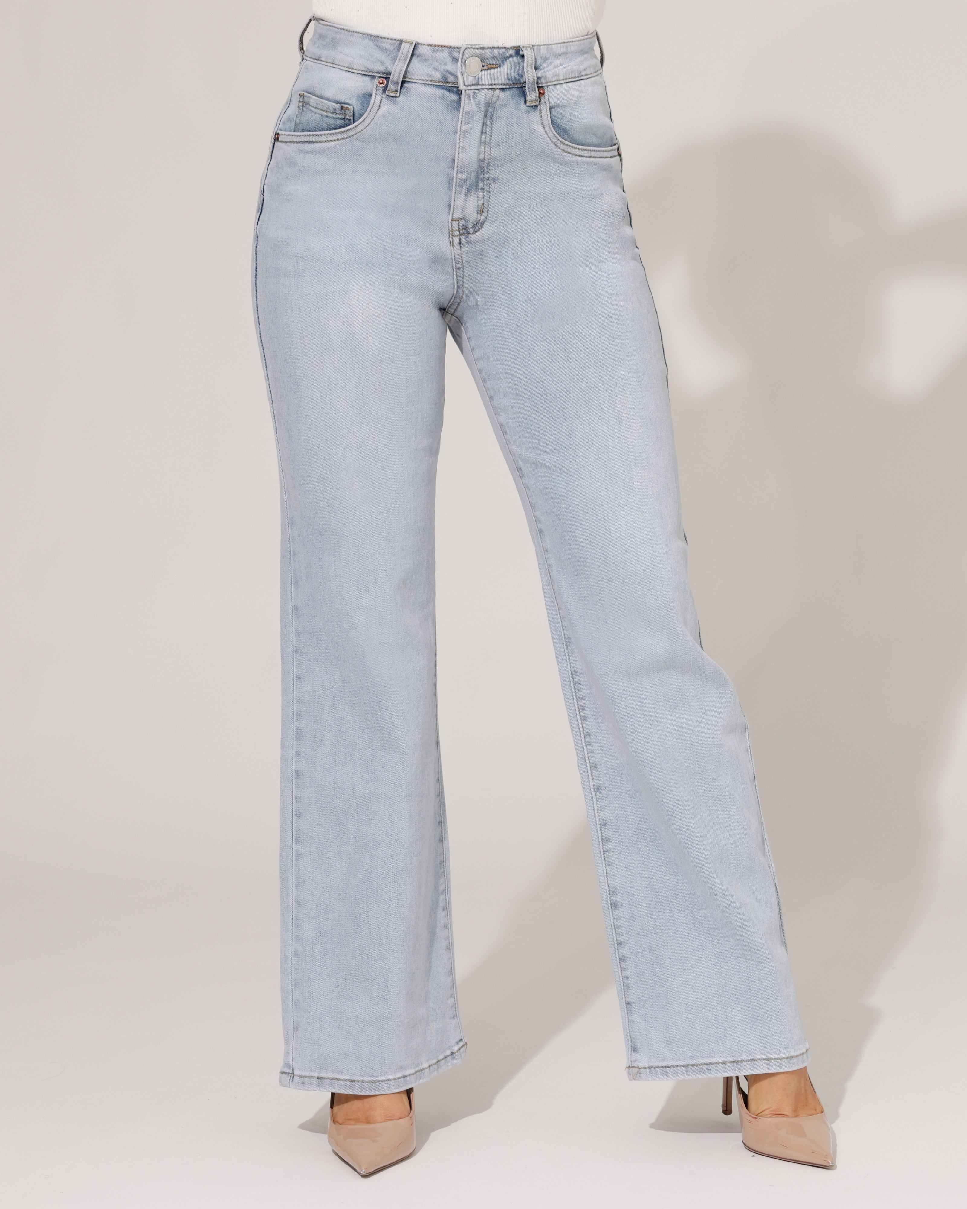 Norfy | Wide leg jeans Tracey-1 Blauw