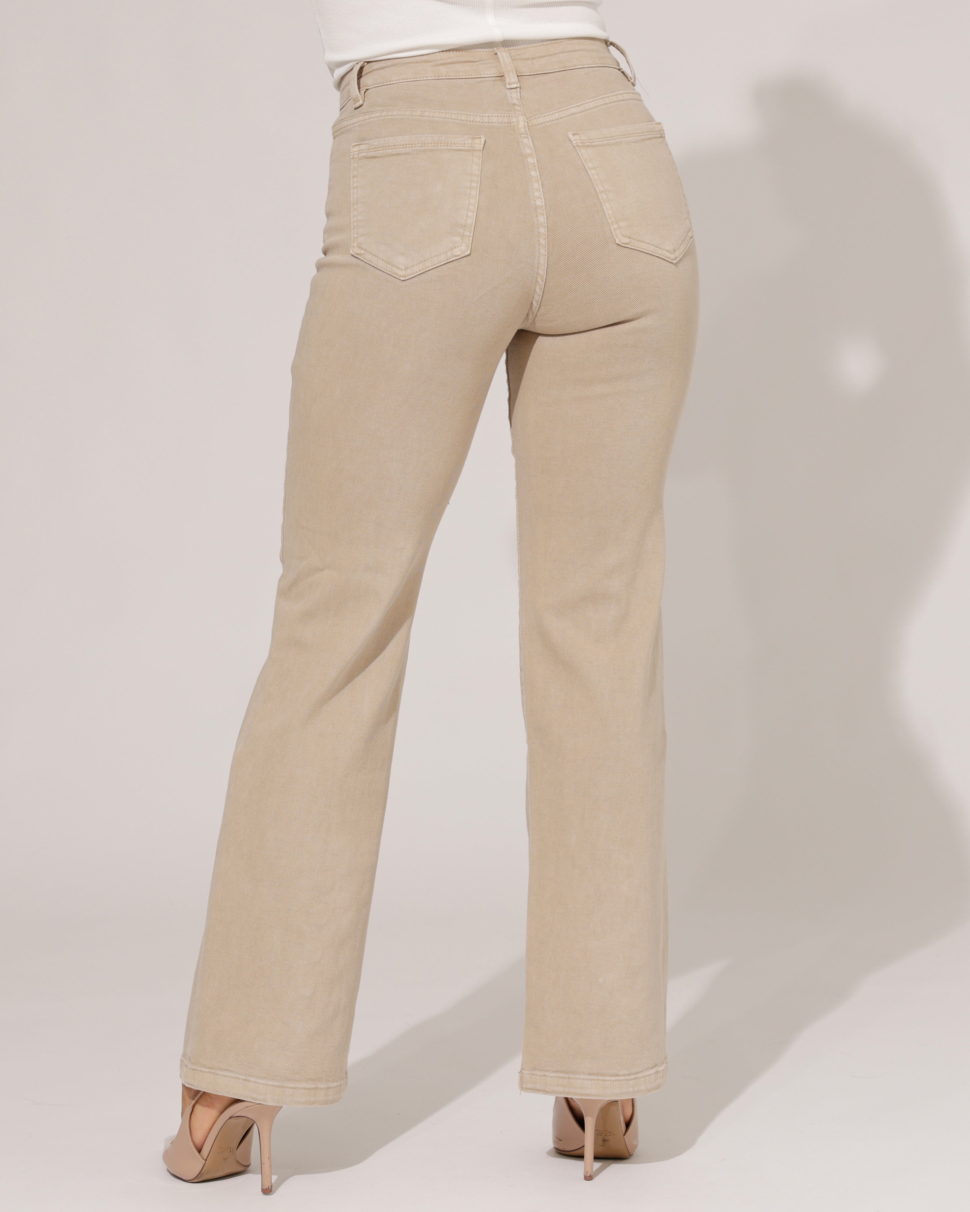 Folyrose | Wide leg jeans Coco-G Zand