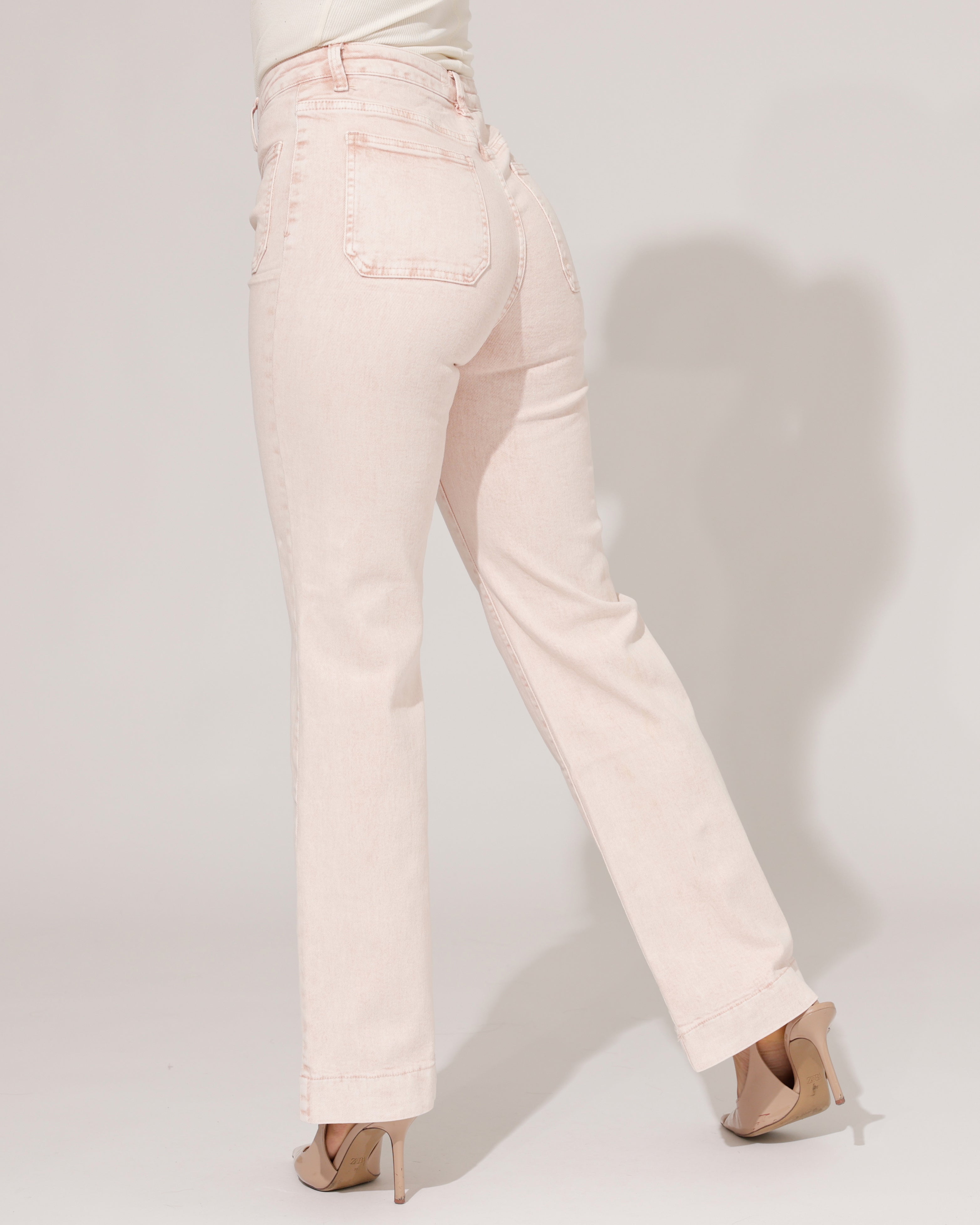 Folyrose | Wide leg jeans Mika-YU Lichtroze