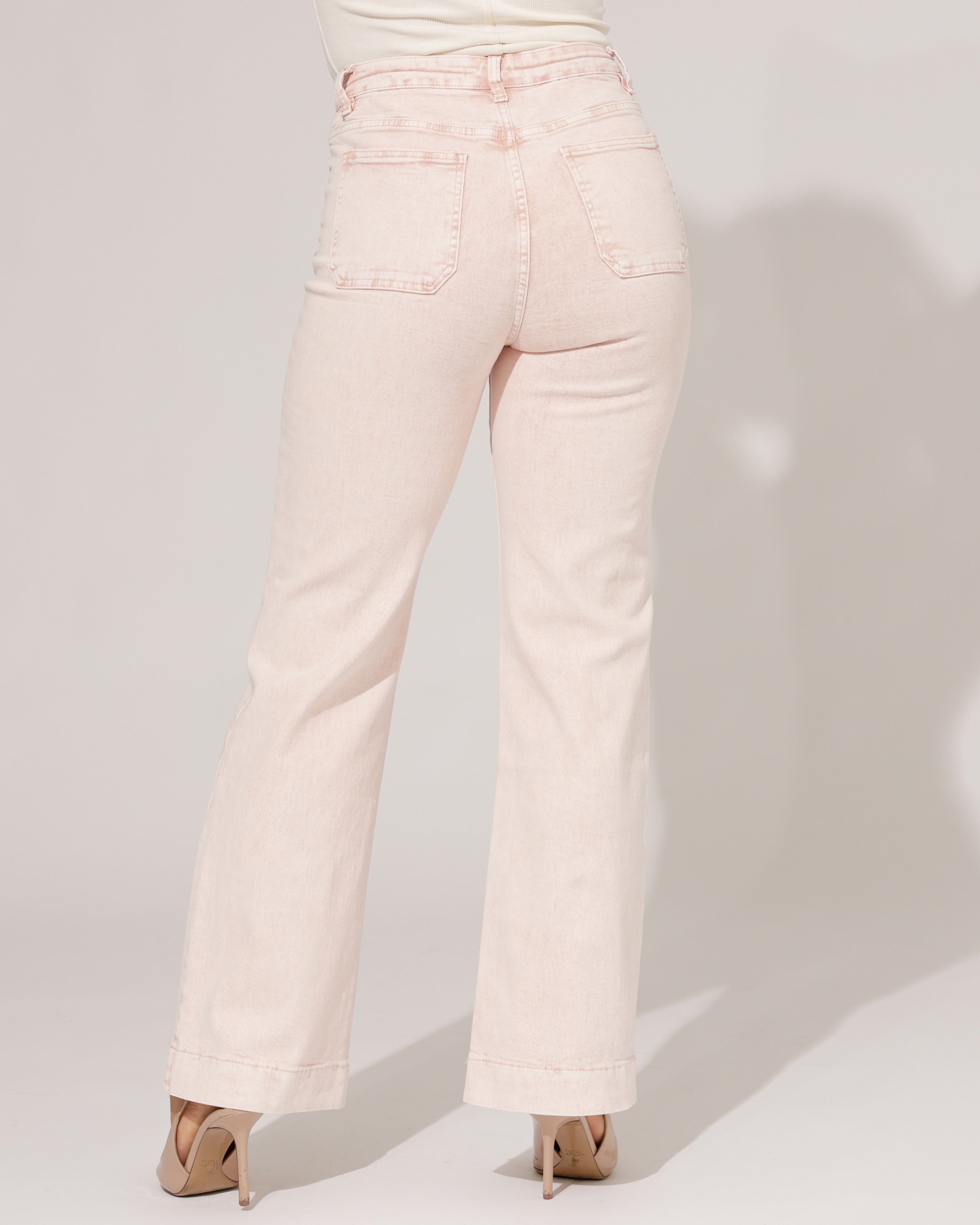 Folyrose | Wide leg jeans Mika-YU Lichtroze
