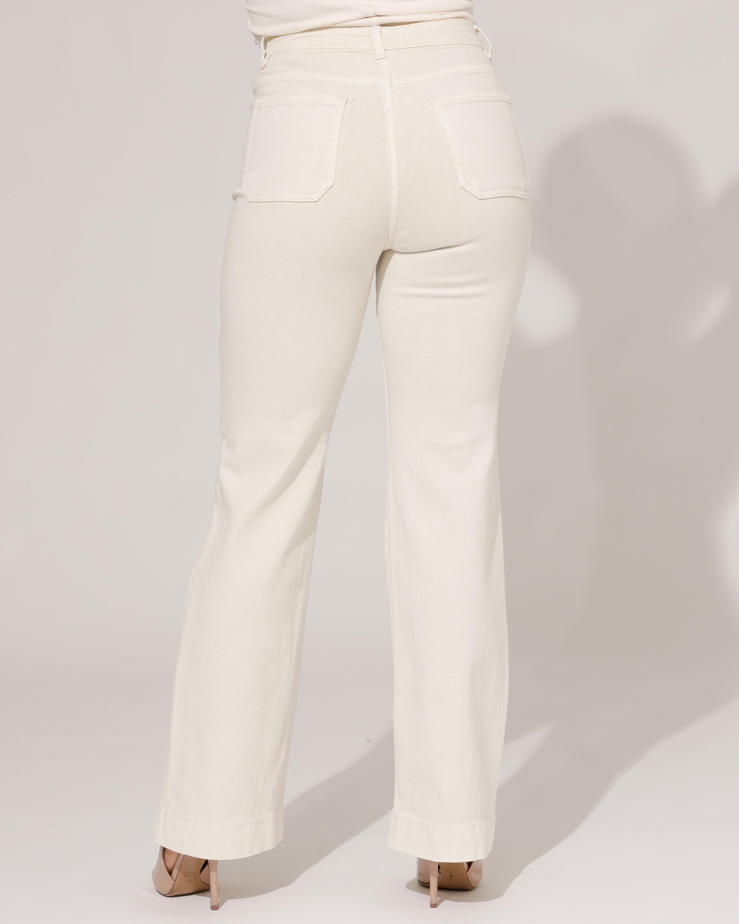 Folyrose | Wide leg jeans Jana-C Beige