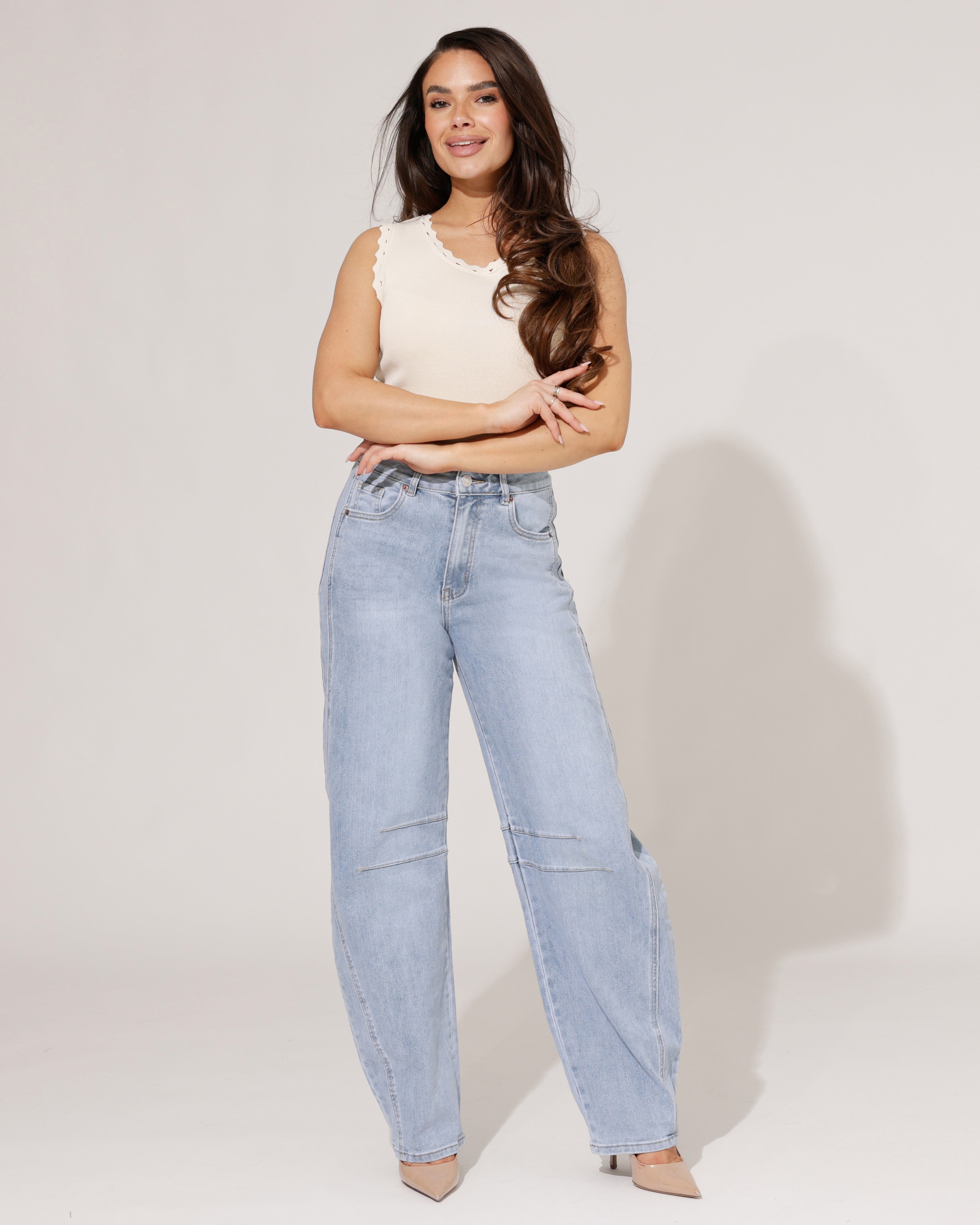 VS Miss | Barrel jeans Evi Lichtblauw