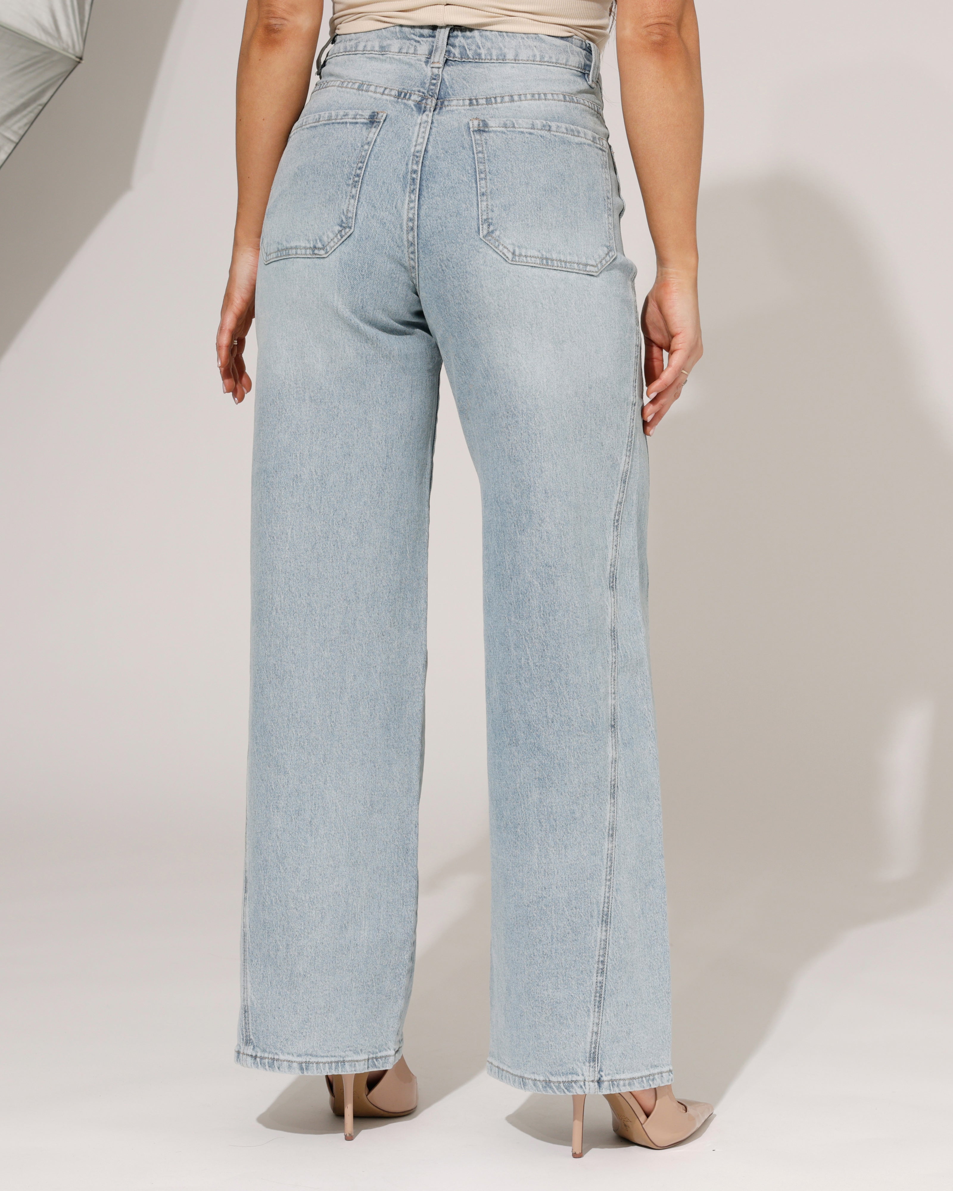 Laulia | Wide leg jeans Dalila Blauw