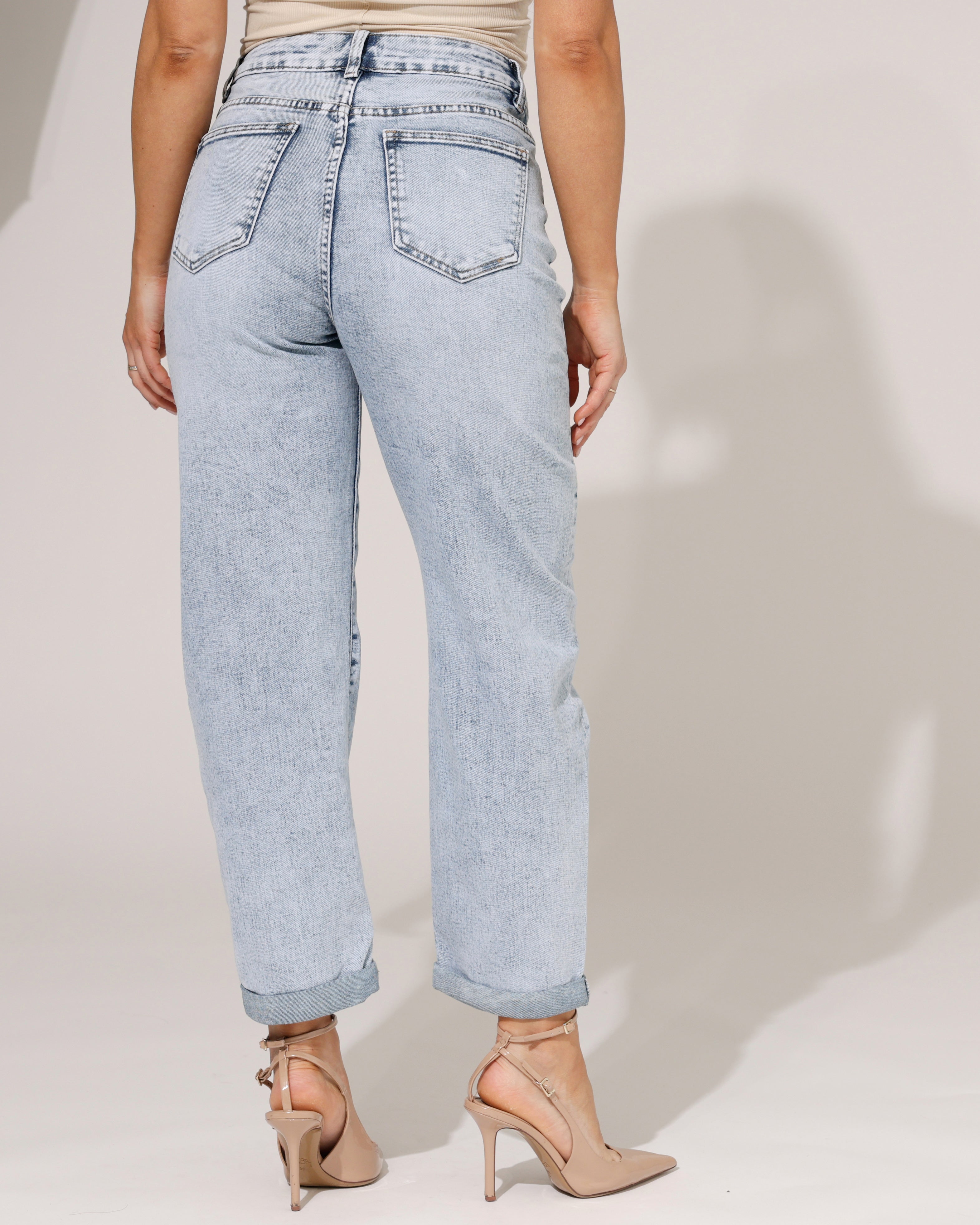 Hello Miss | Barrel jeans Nena-23 Blauw