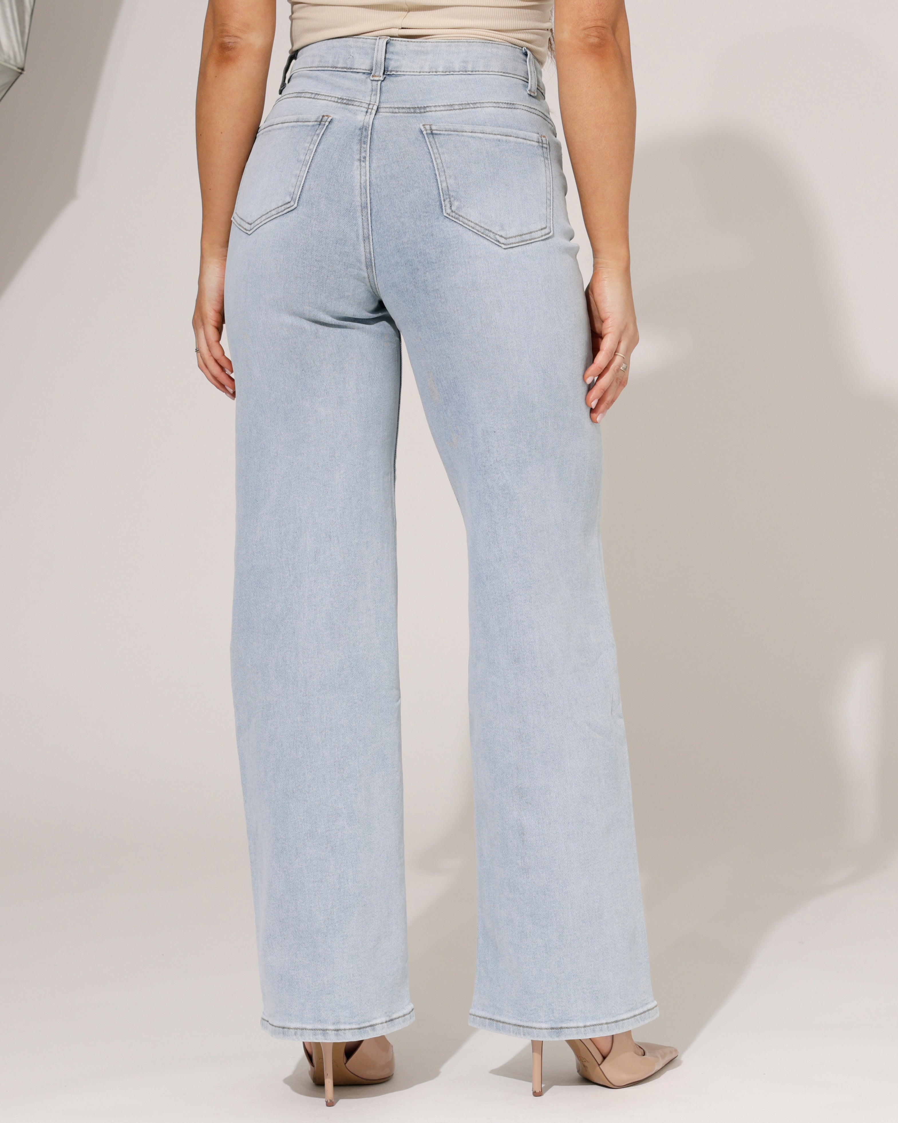 Goodies | Wide leg jeans knopen Nomae Blauw