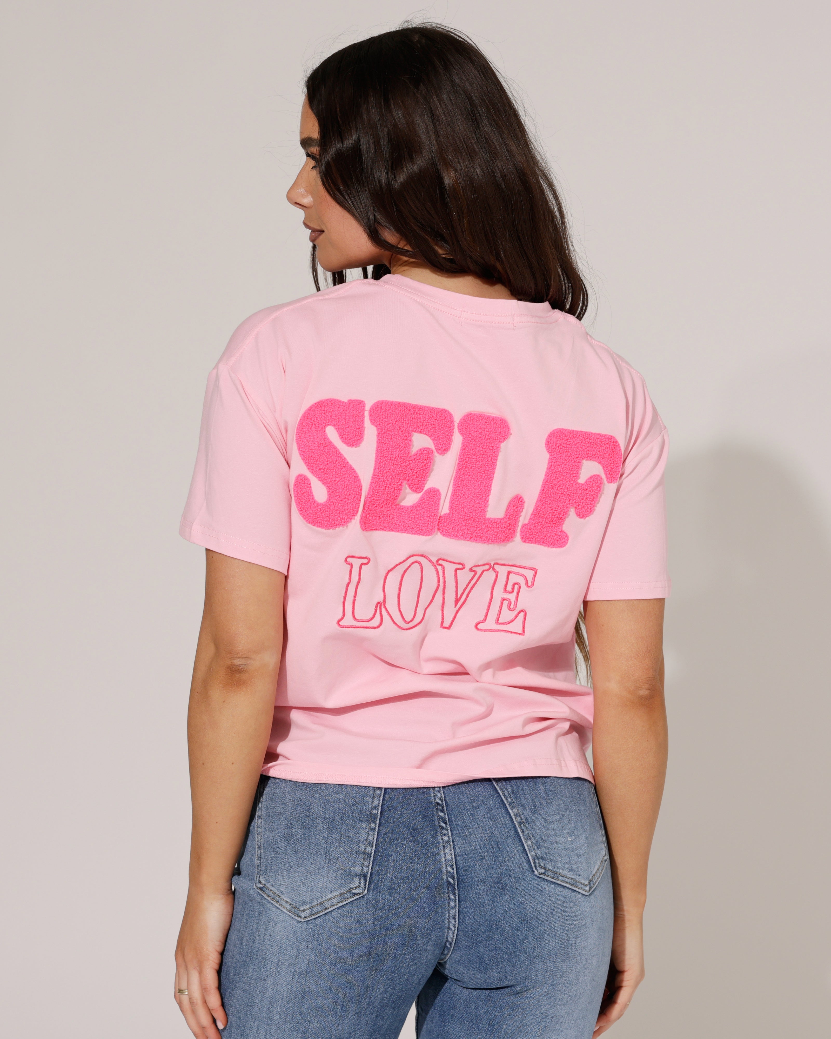 T-shirt Self love Lichtroze