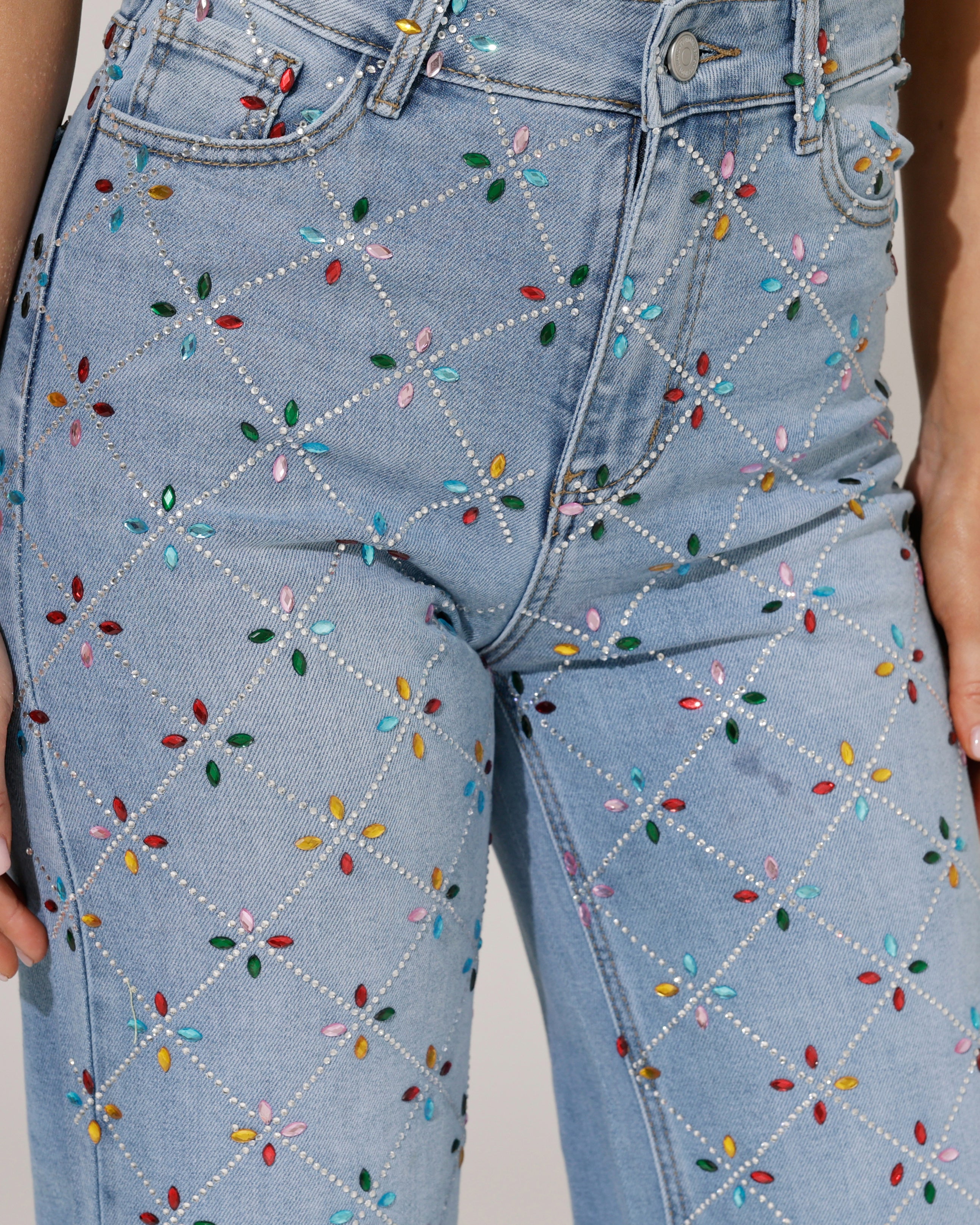 Folyrose | Wide leg jeans Roxann Blauw