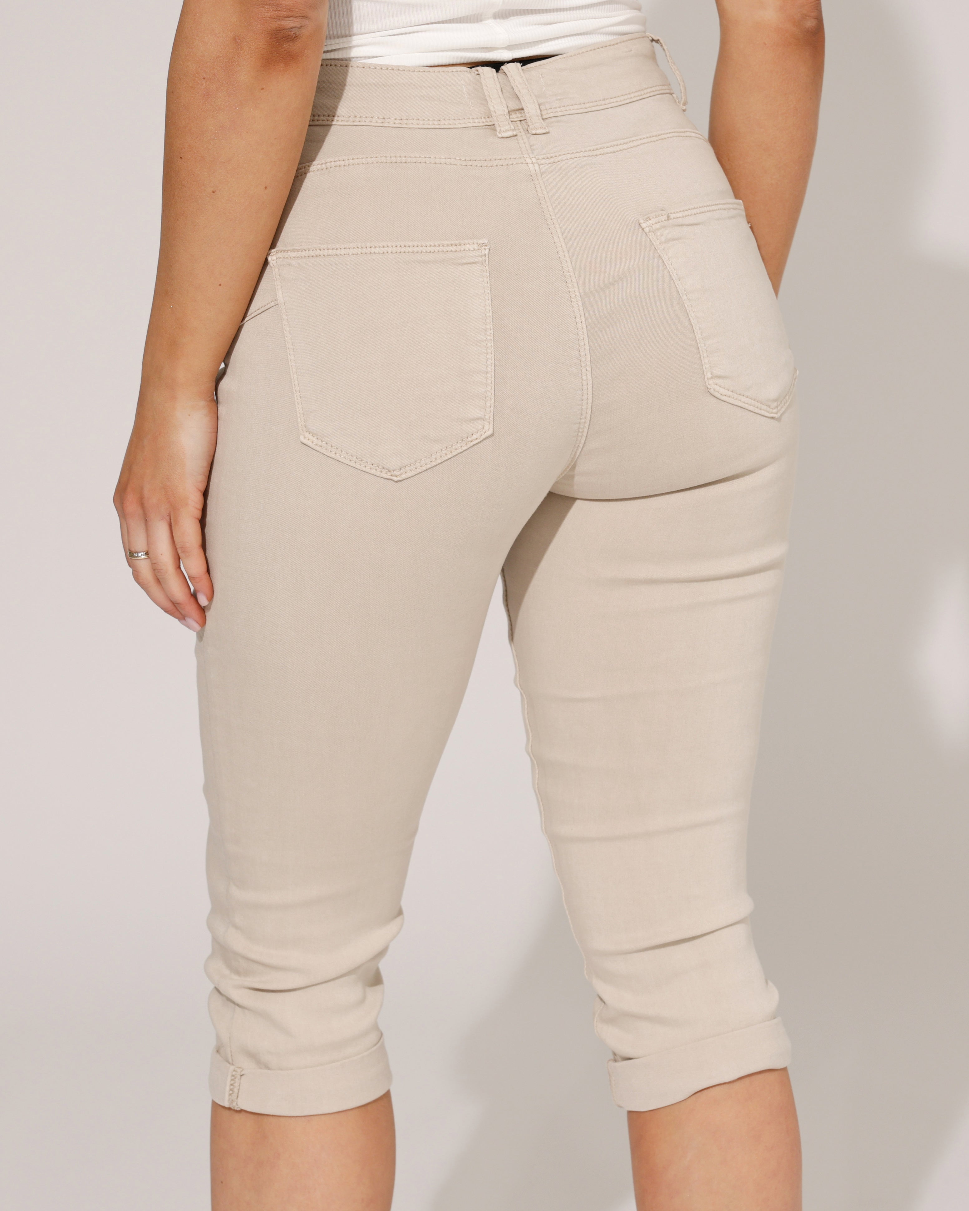Norfy | Capri jeans Kim-10 Beige