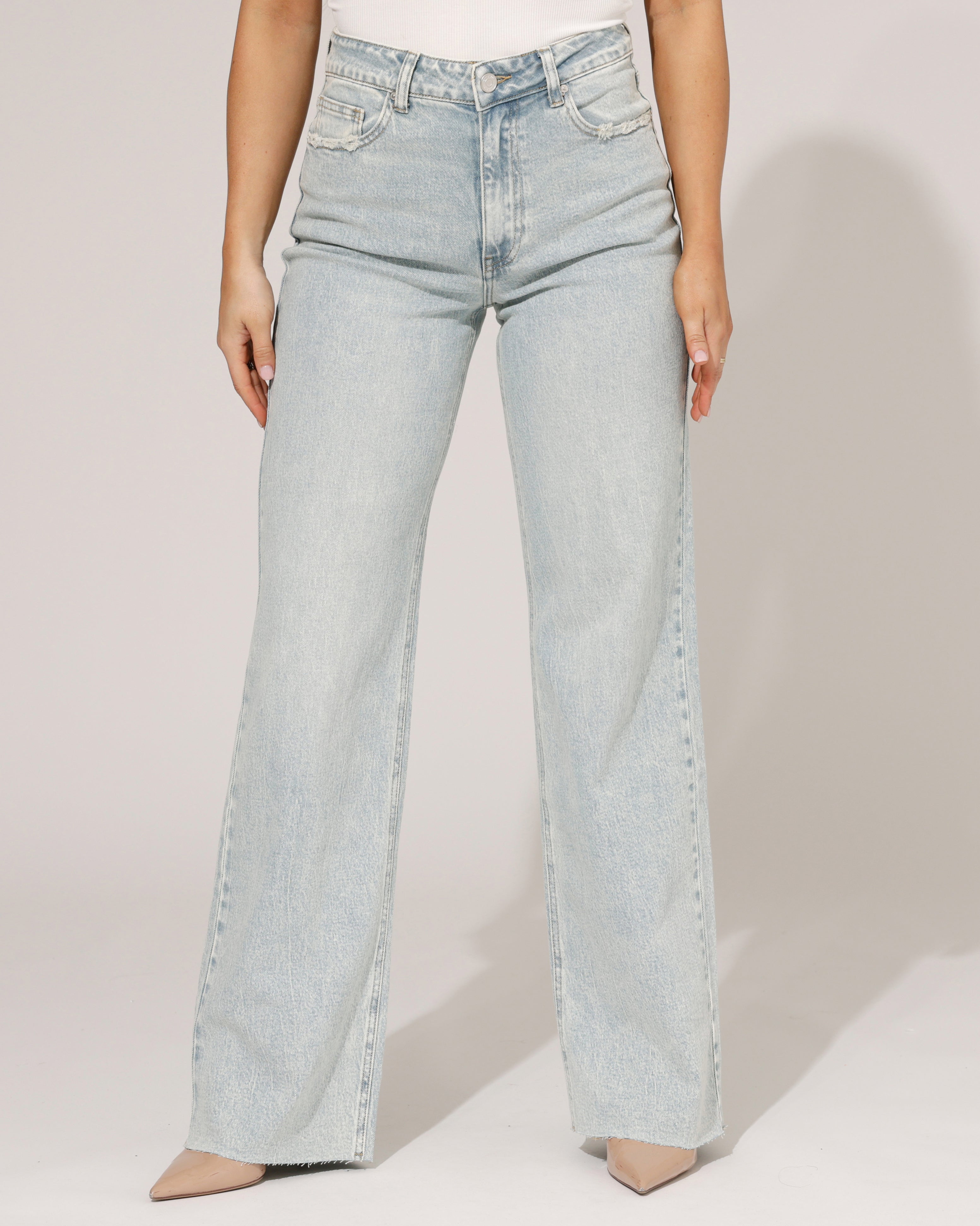 Queen Hearts | Wide leg jeans Nina-22 Lichtblauw