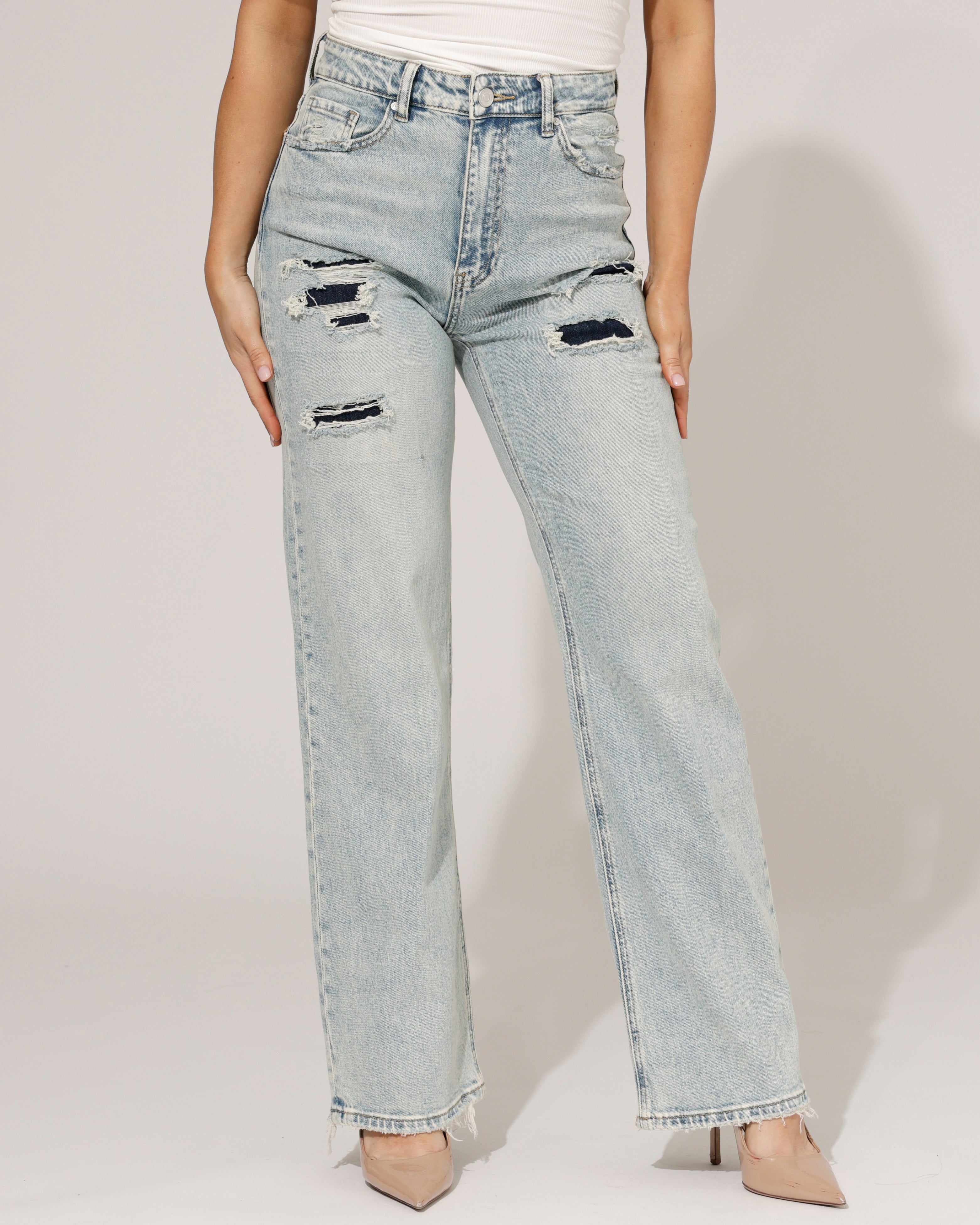 Queen Hearts | Wide leg jeans Janey Blauw