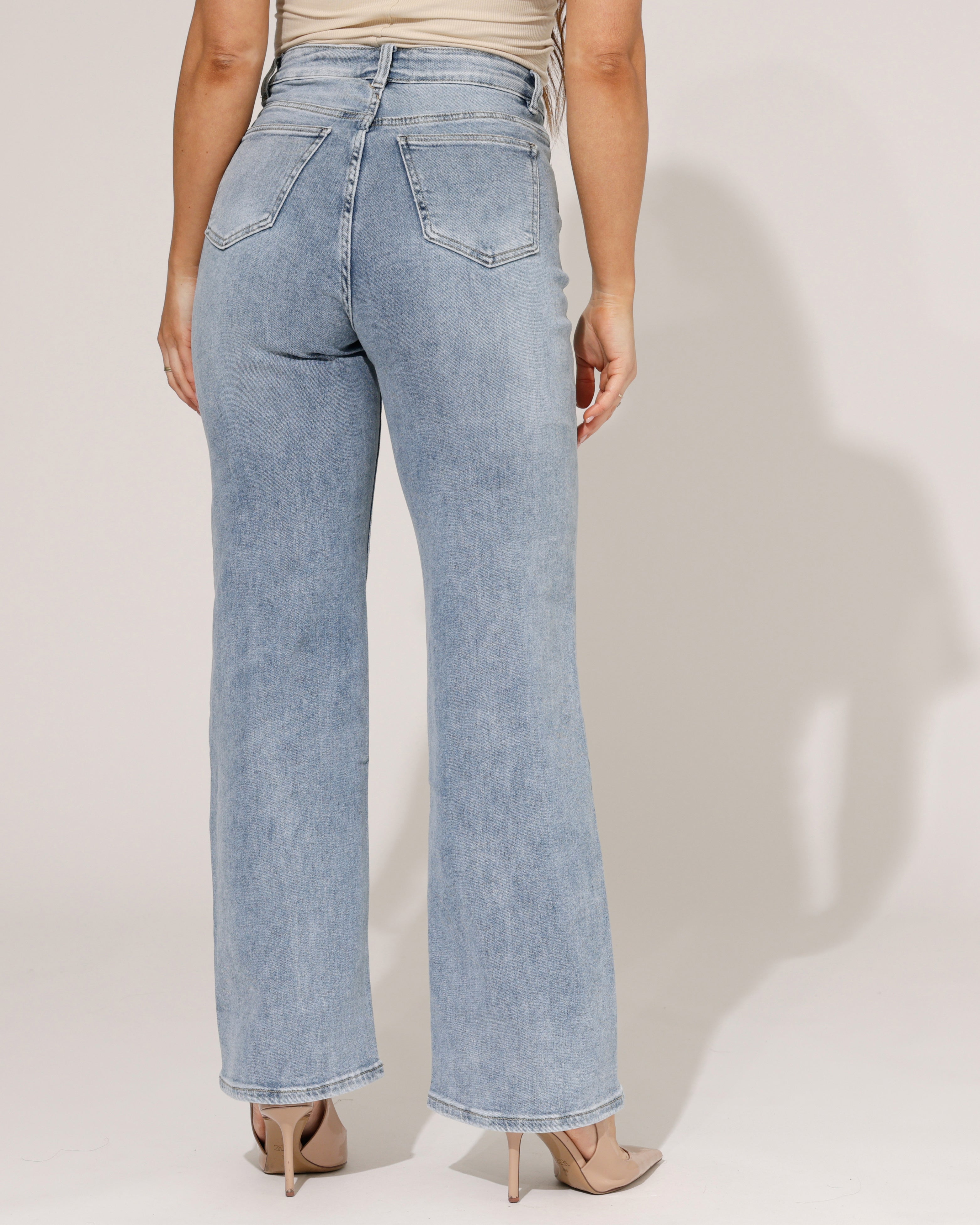 Hello Miss | Wide leg jeans Tess-3 Lichtblauw