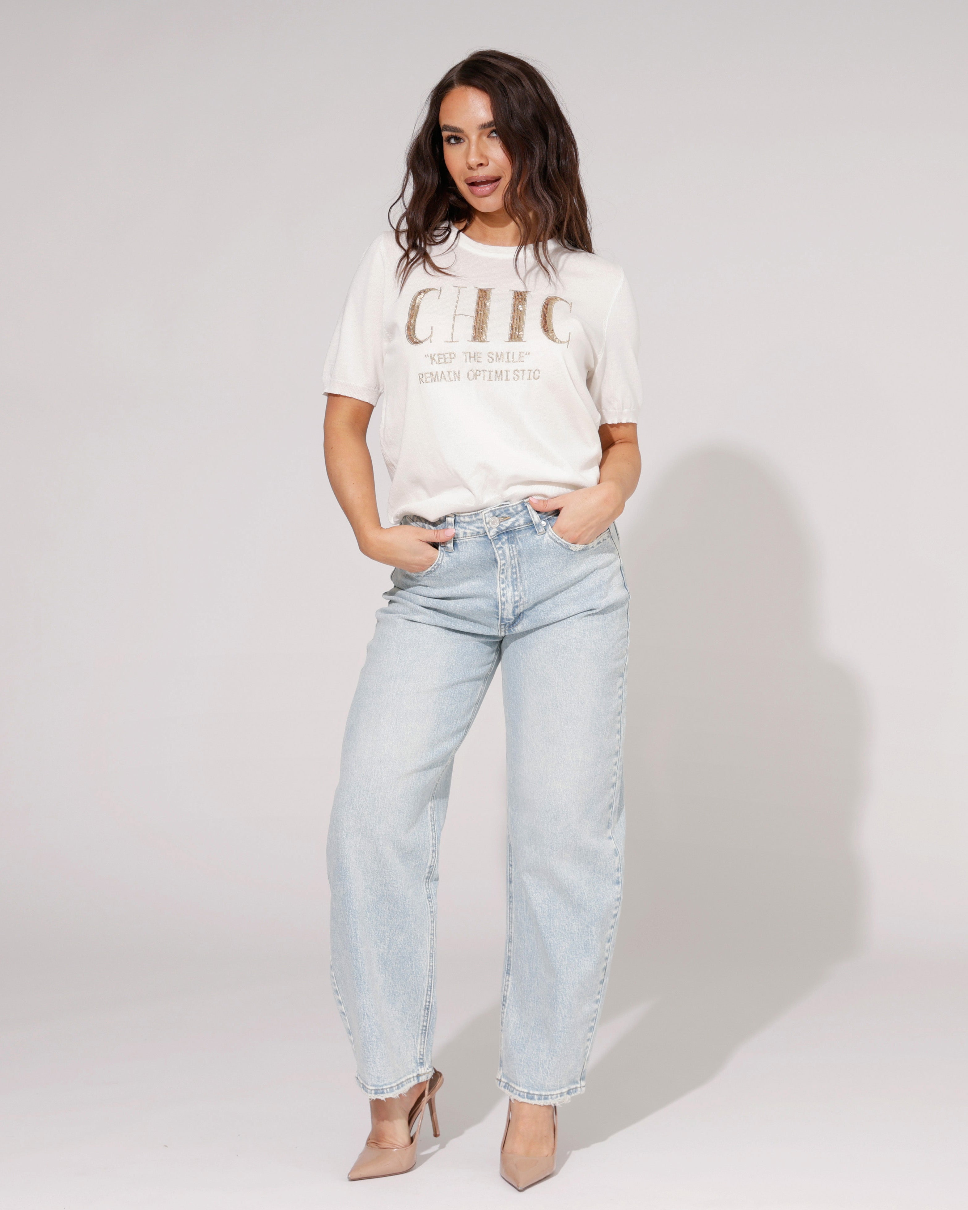 Queen Hearts | Barrel jeans Nola-1 Blauw