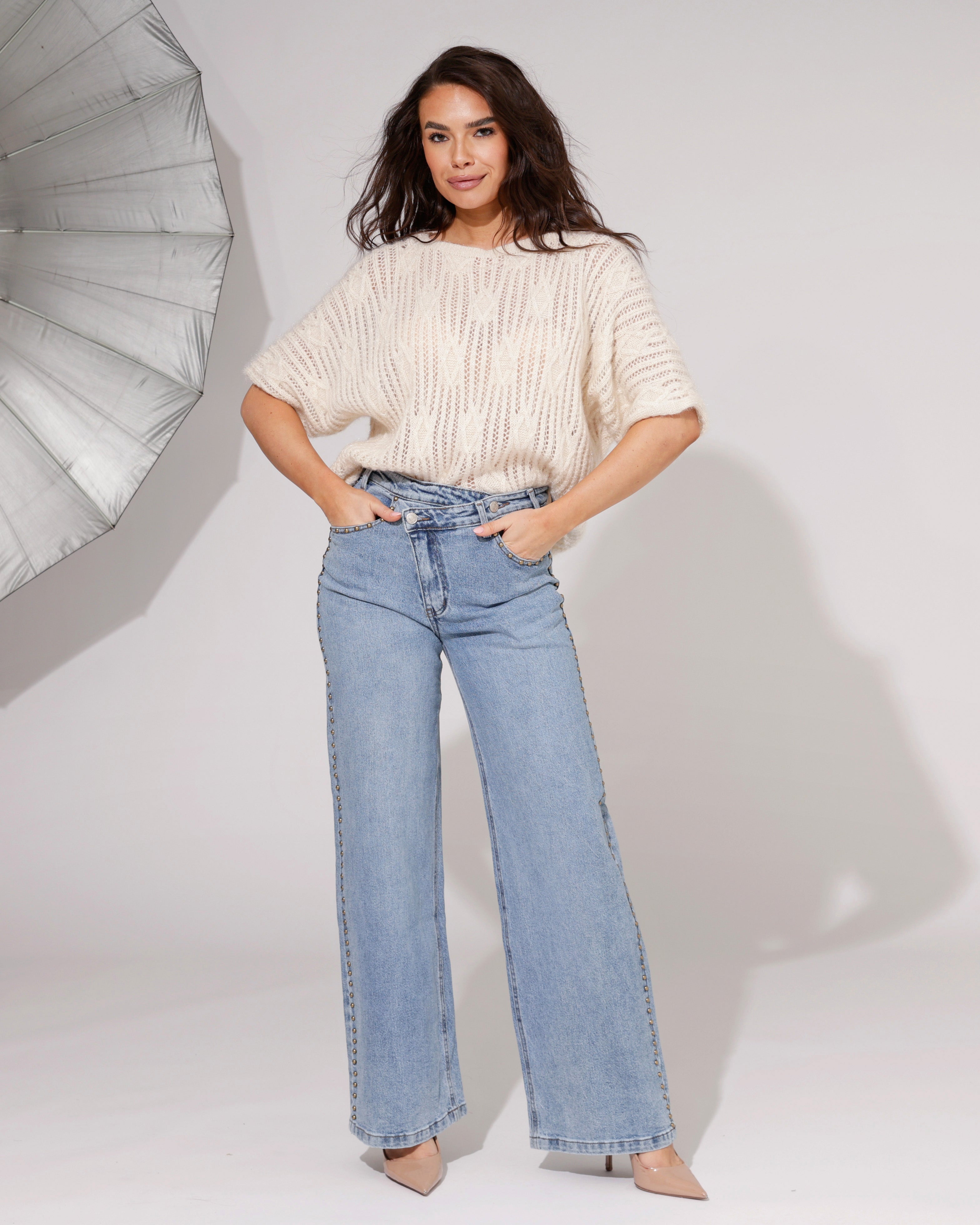 Folyrose | Wide leg jeans Rory Blauw