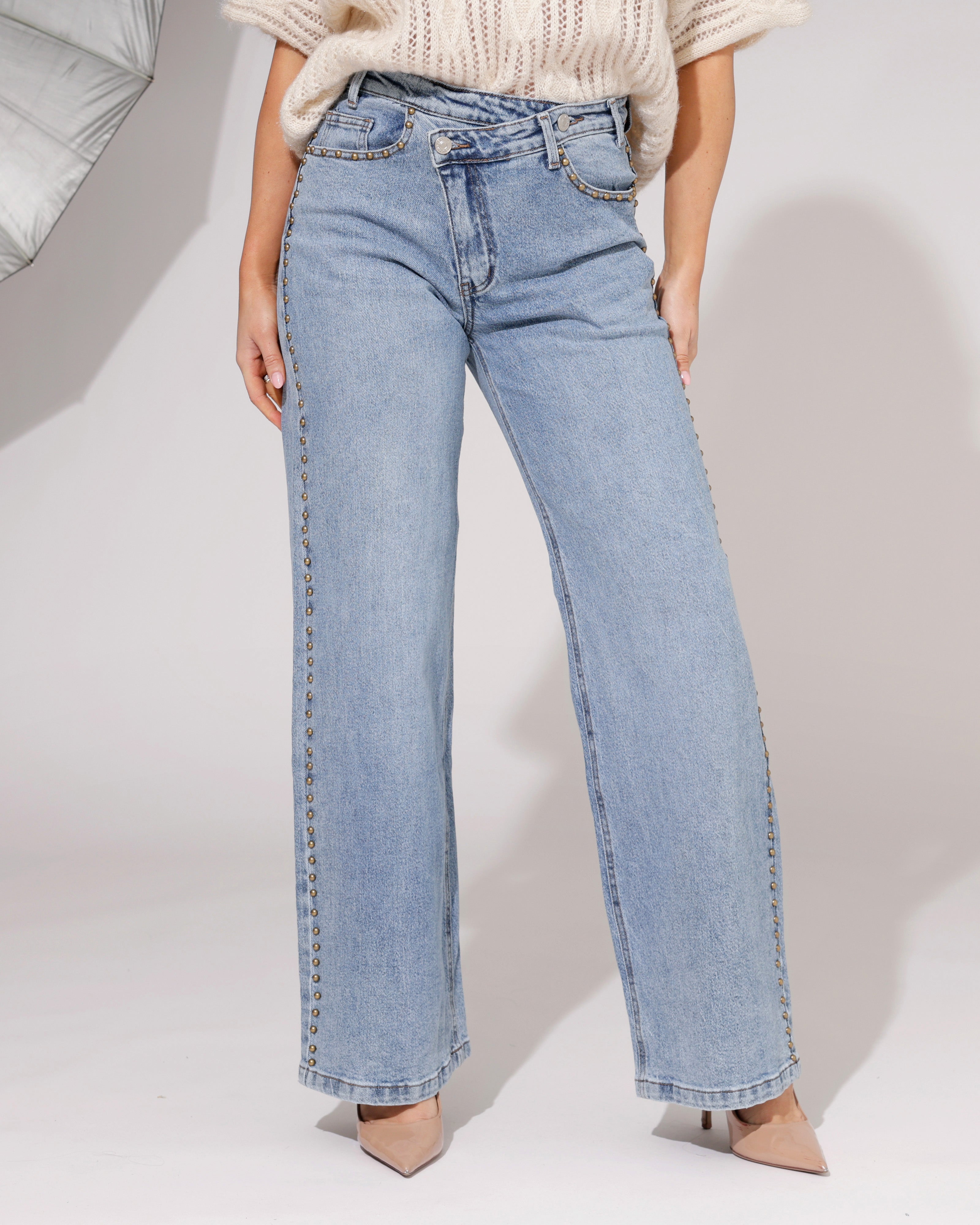 Folyrose | Wide leg jeans Rory Blauw